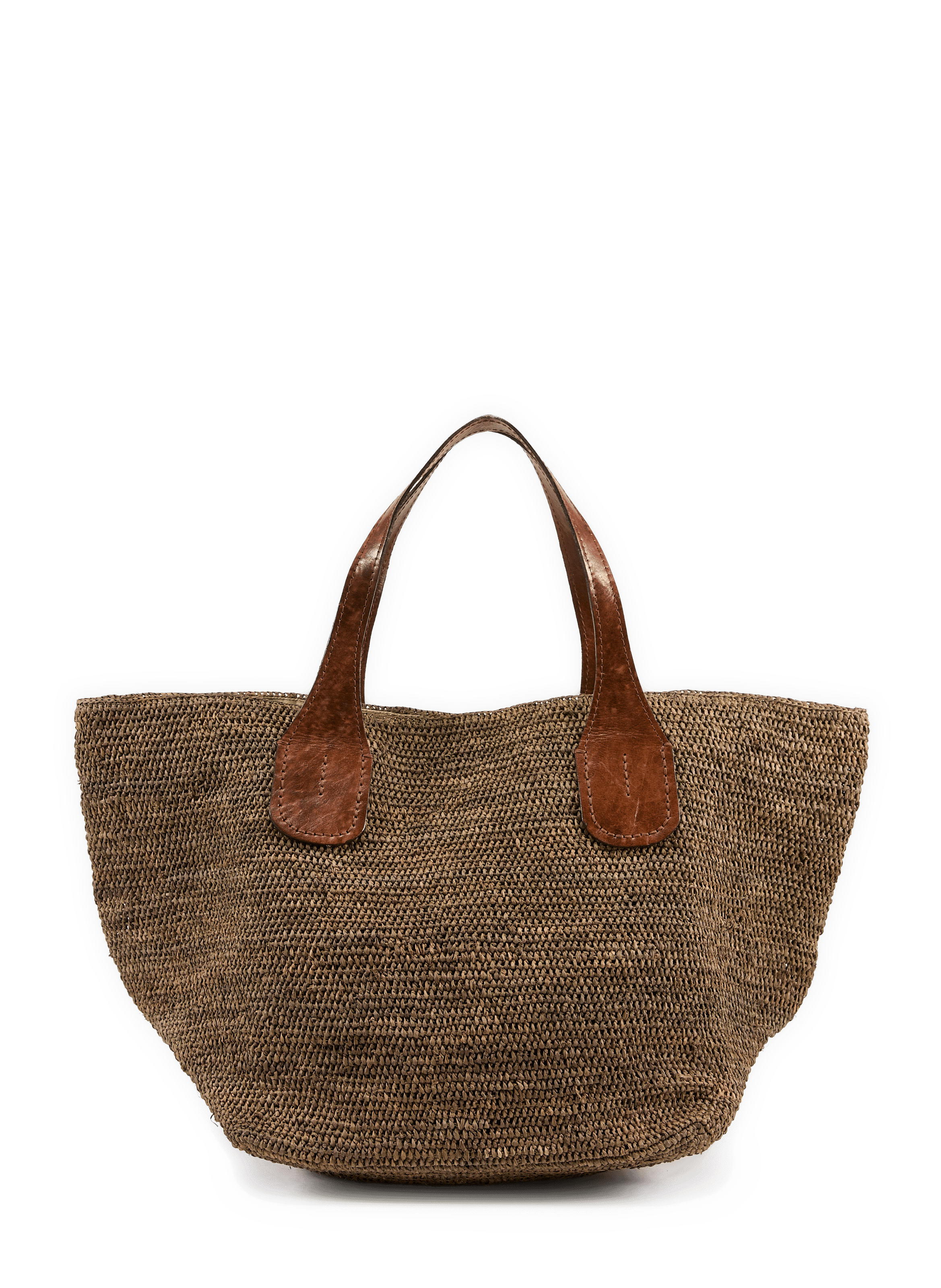 Tokyo II raffia and cotton bag IBELIV Brown