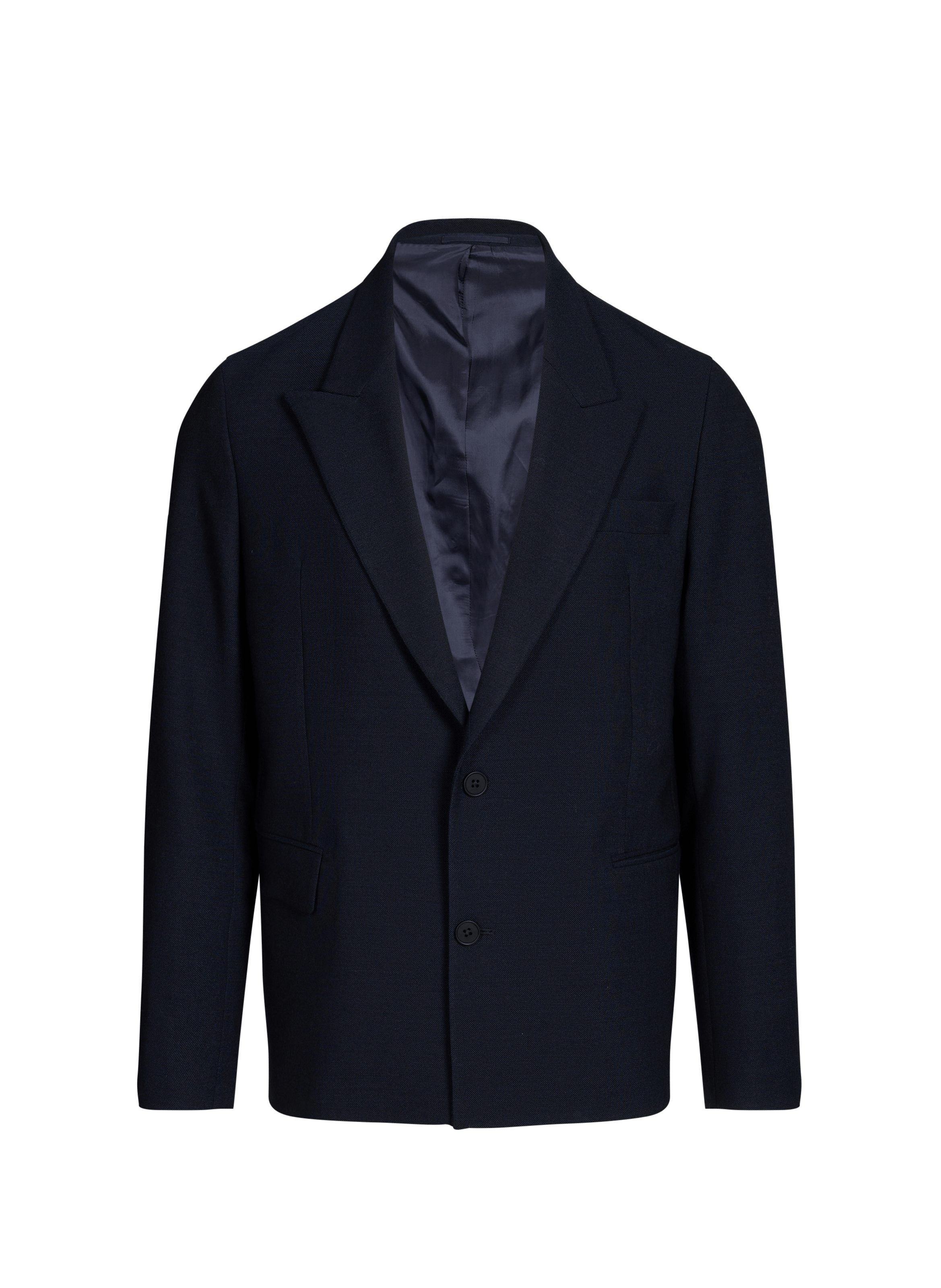 Veste de costume droite unie en laine vierge SAISON 1865 Azul