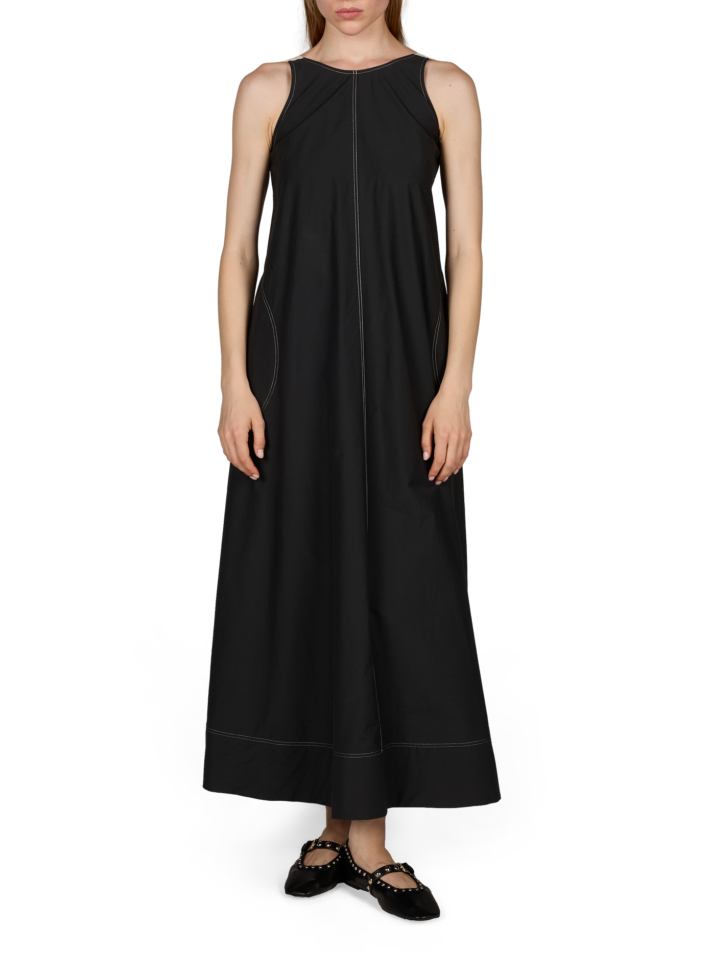 Robe midi col rond | Noir TOPSHOP Femme