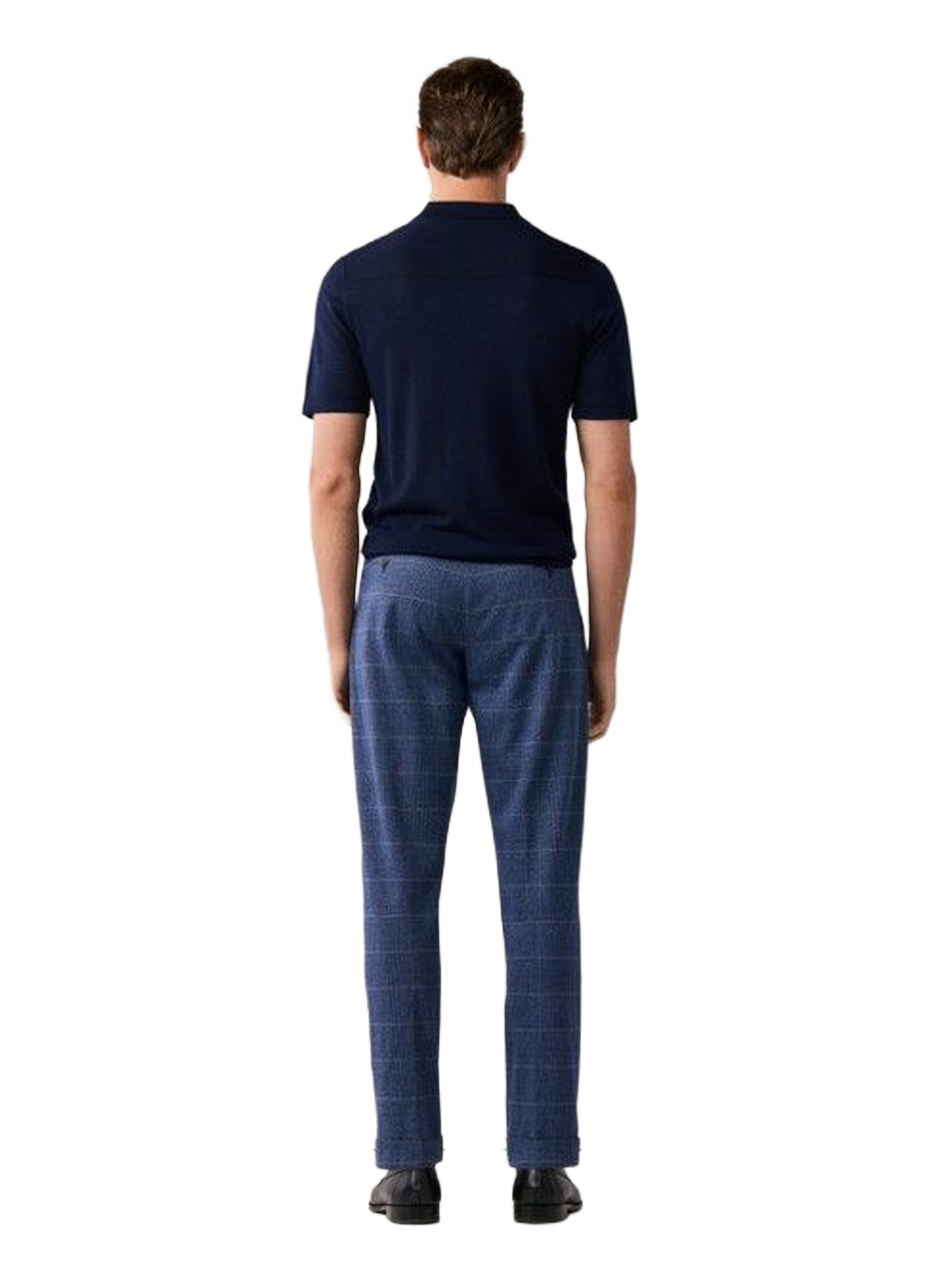 Polo droit en laine et soie HACKETT Bleu