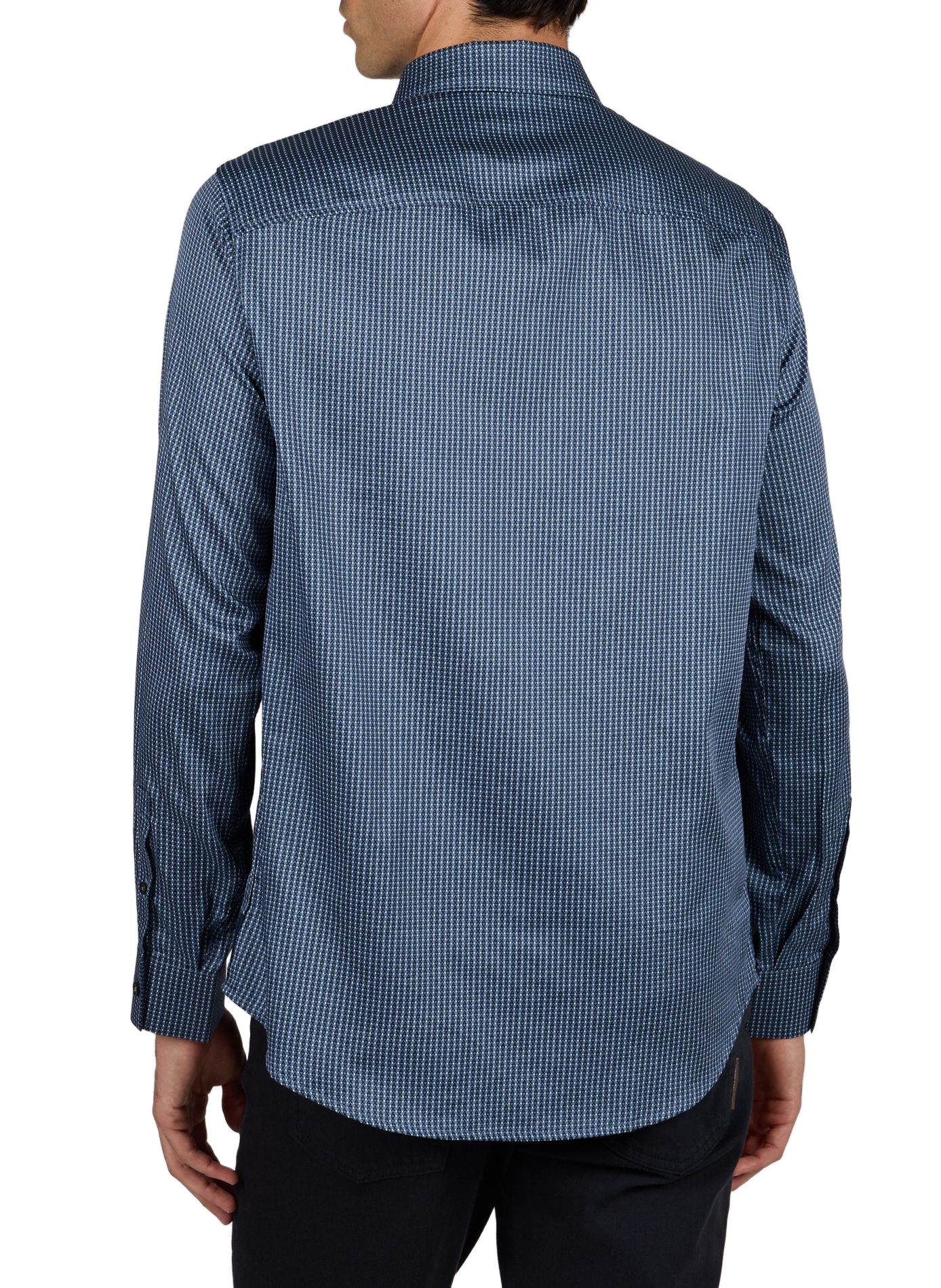 Gerade geschnittenes Hemd mit Baumwollmuster ARMANI EXCHANGE Blau