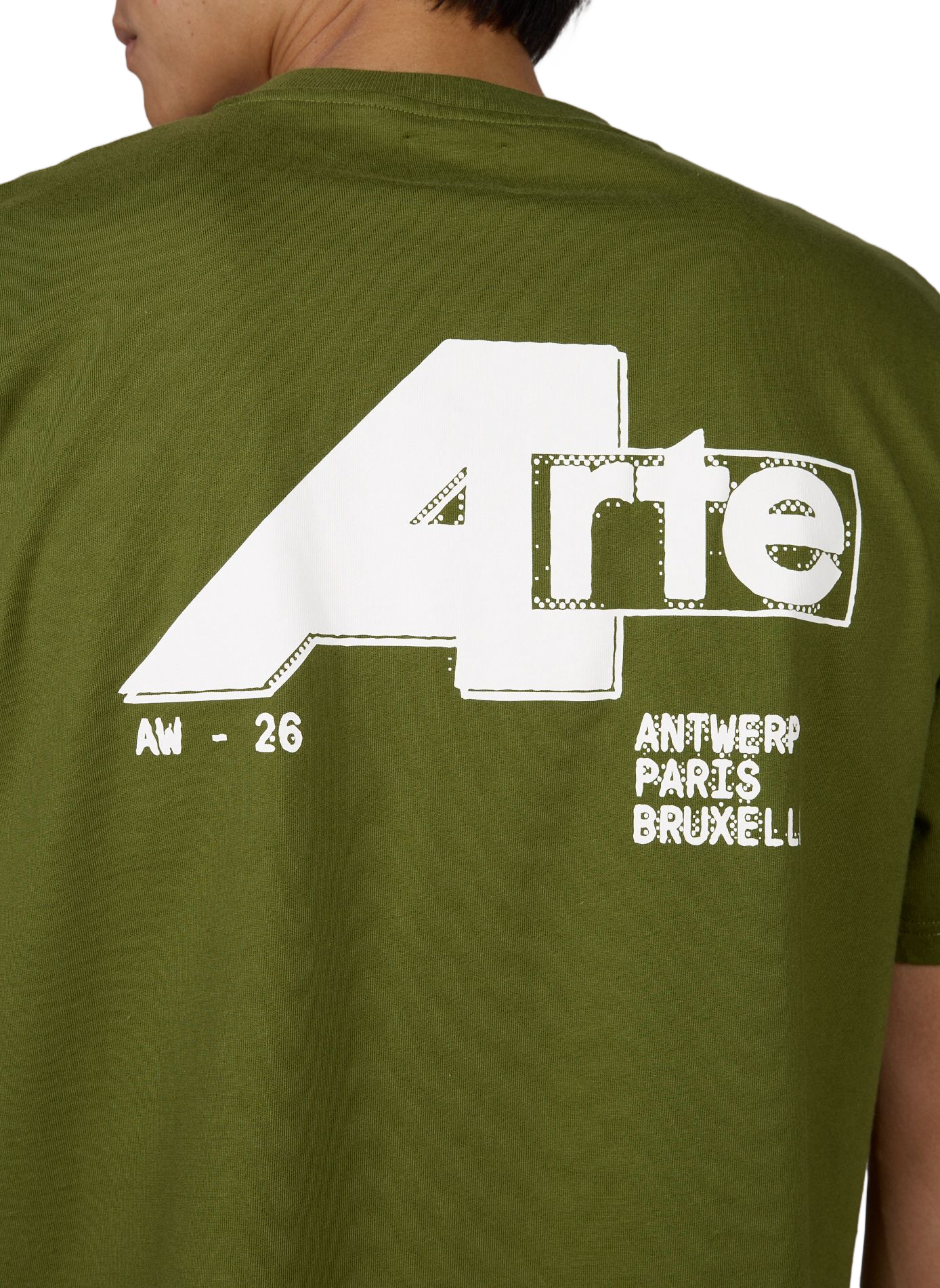 Tee-shirt oversized round neck in printed cotton ARTE ANTWERP Green