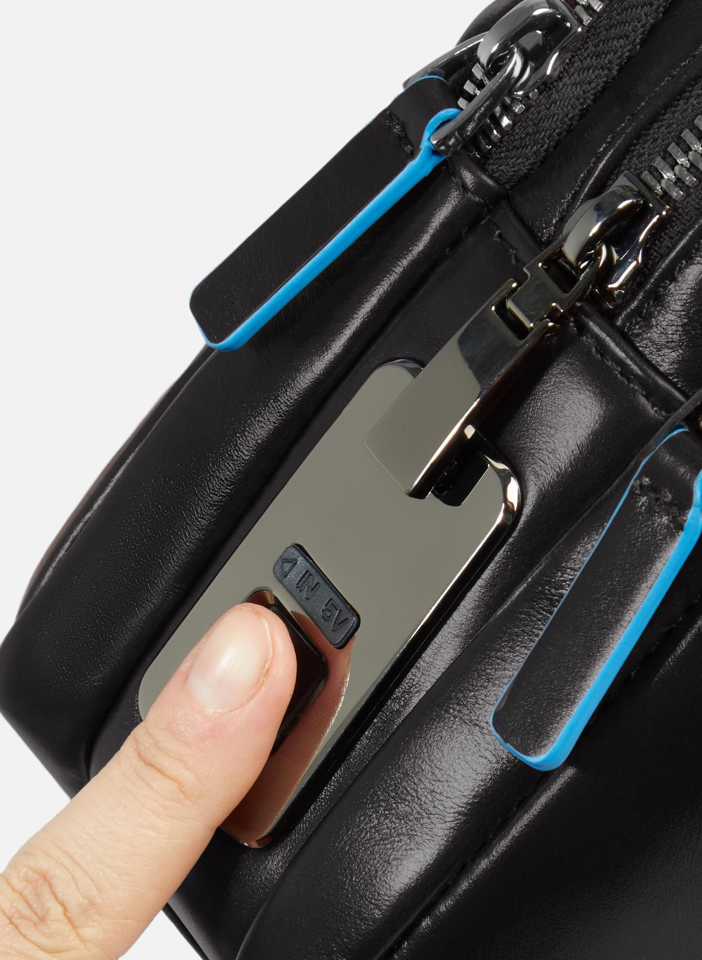 Handtas met vingerafdrukslot PIQUADRO Zwart