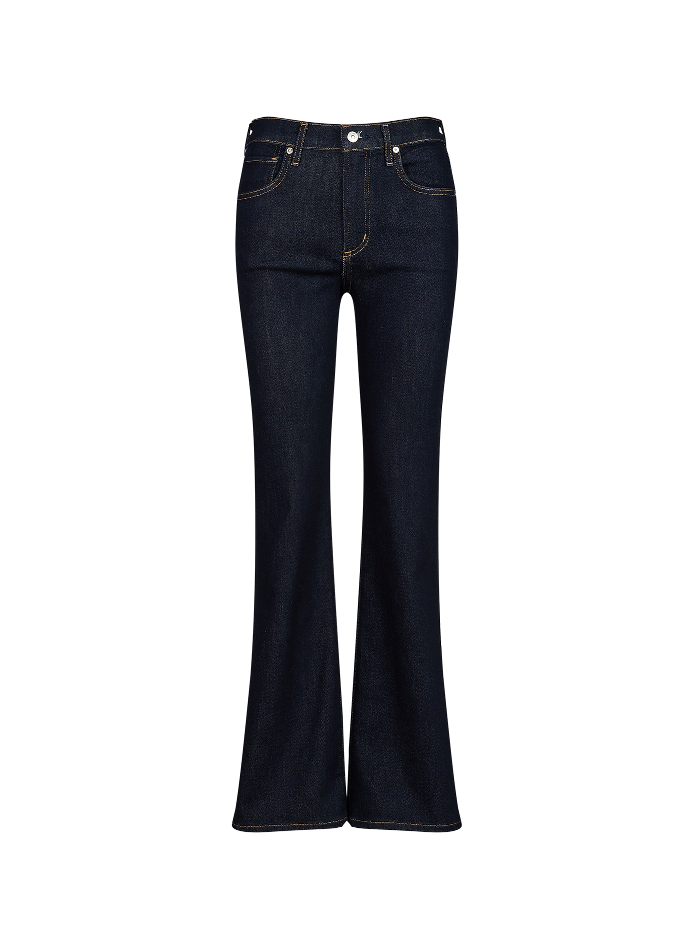 Rohes, gerades High-Waist-Jeans. CITIZENS OF HUMANITY Schwarz