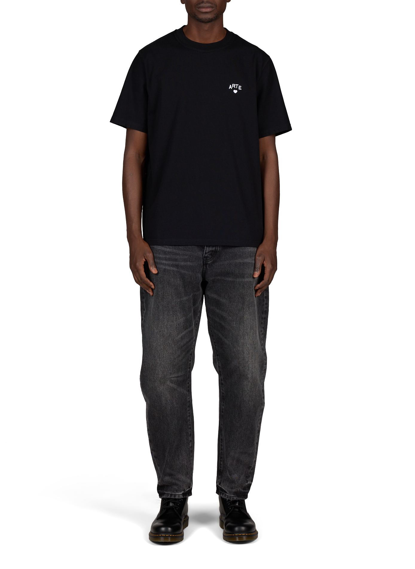 Oversize Rundhalsausschnitt T-Shirt aus Baumwolle ARTE ANTWERP Schwarz