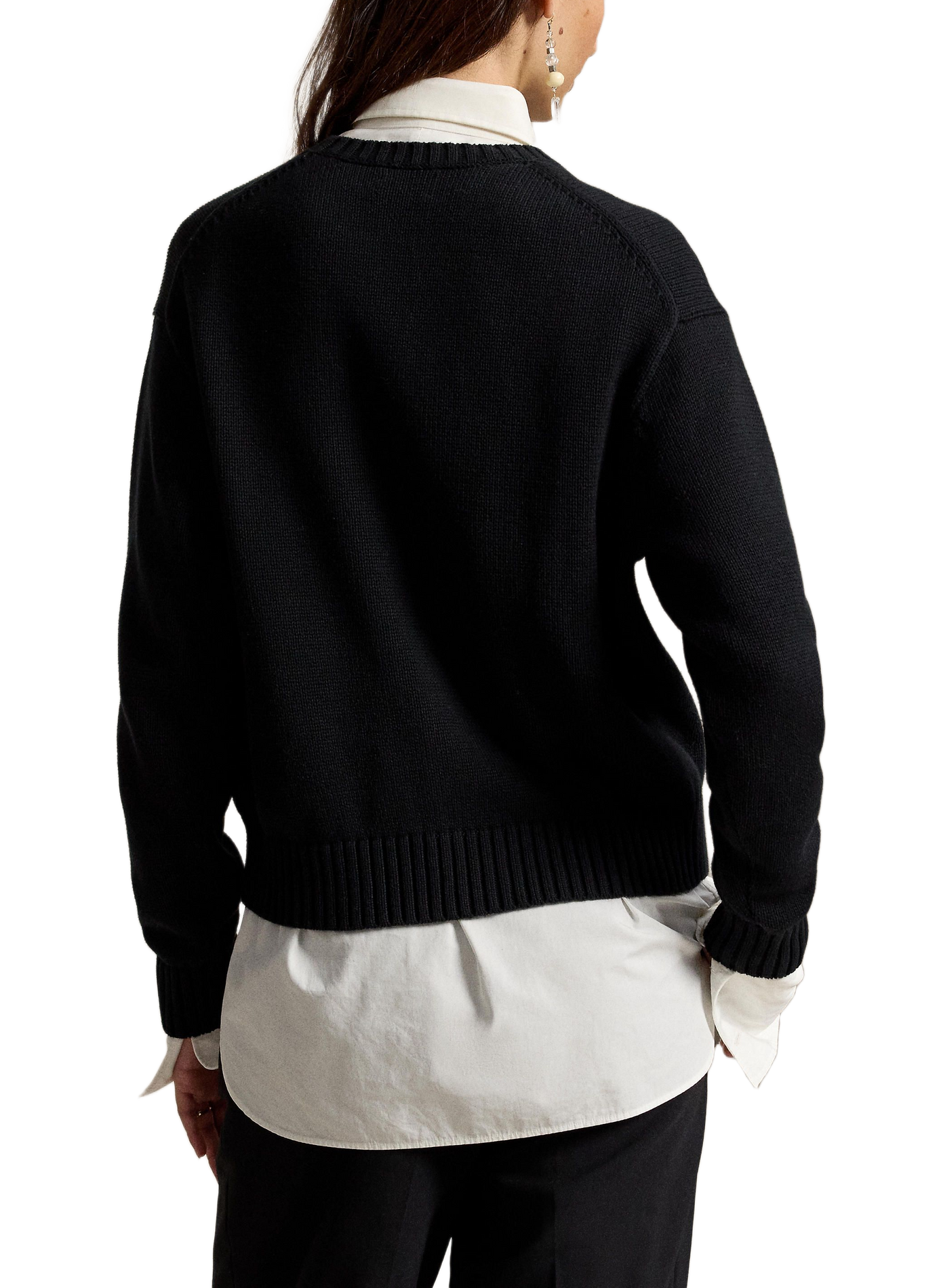Straight crew-neck printed sweater POLO RALPH LAUREN Black