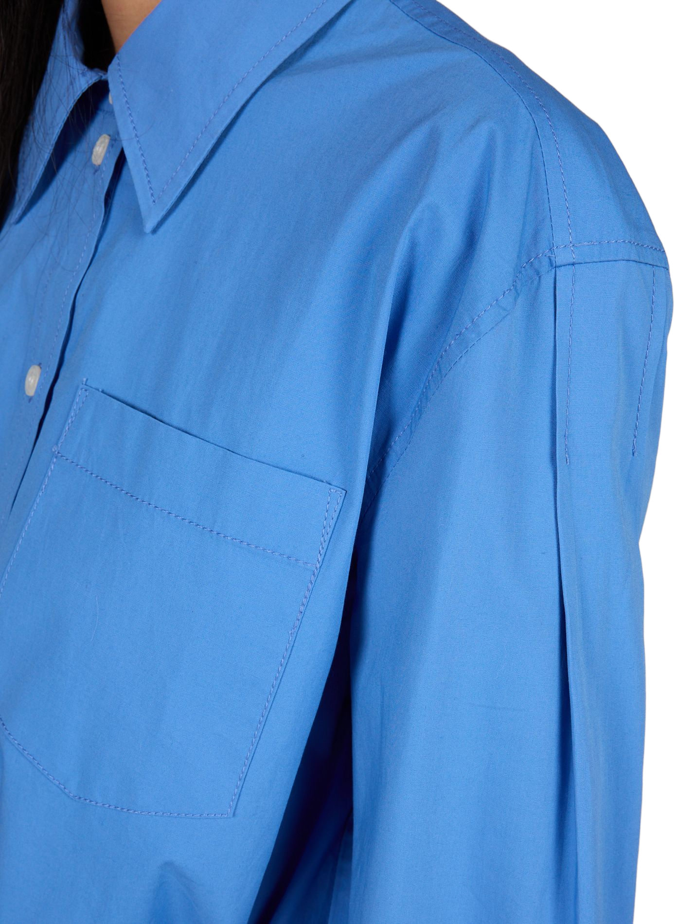 Embroidered shirt in blended cotton GANNI Blue