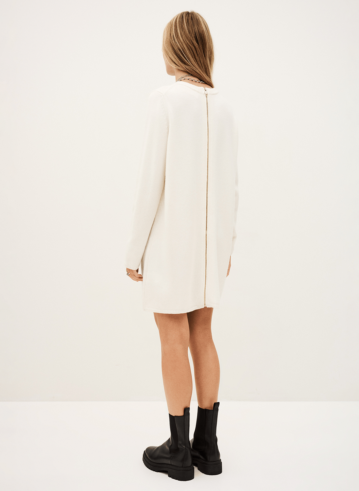 Korte jurk van gemengde wol tess BA&SH Beige