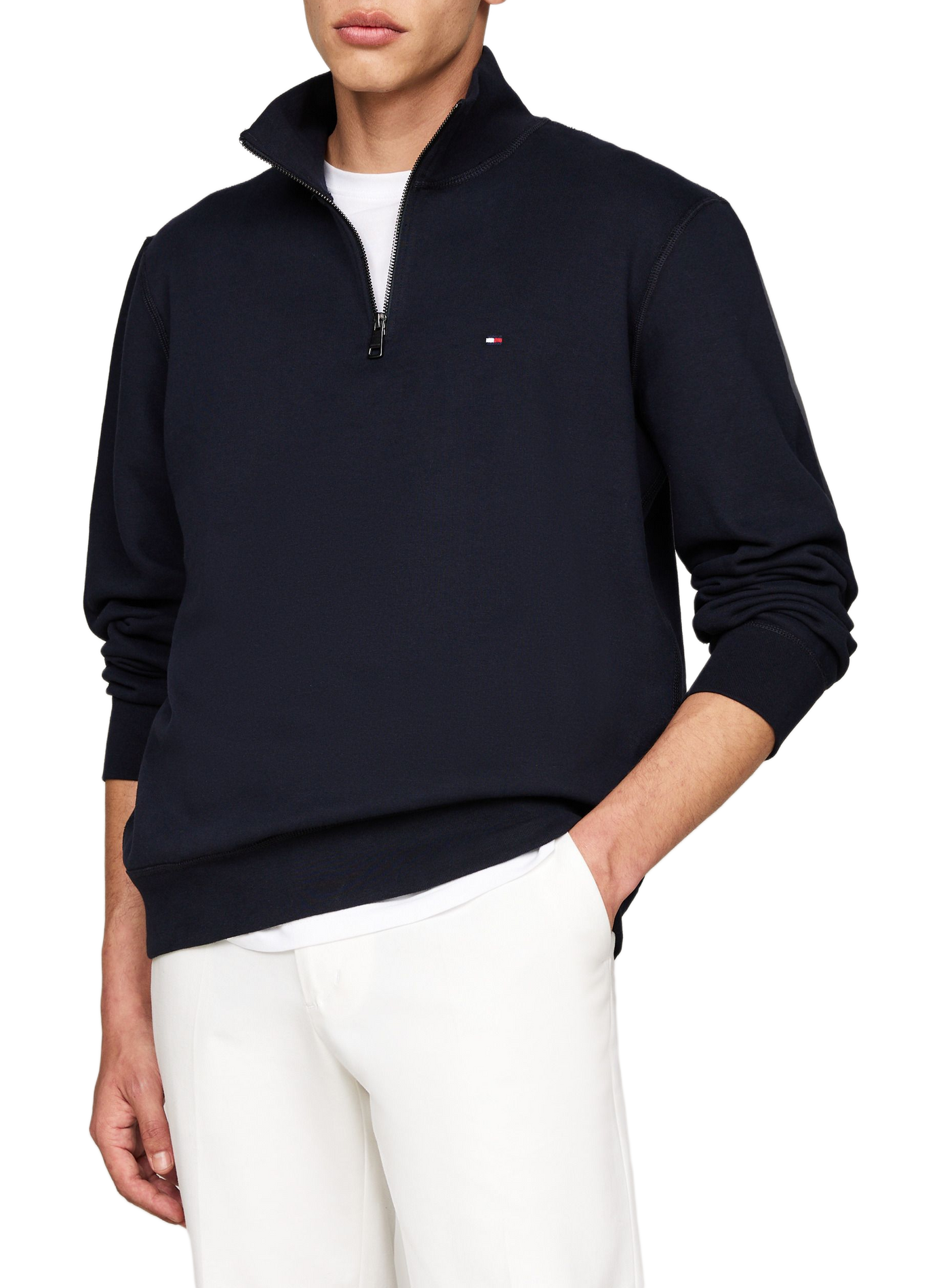 Relaxed-fit trucker-neck sweatshirt in a cotton blend | Blue TOMMY HILFIGER Men