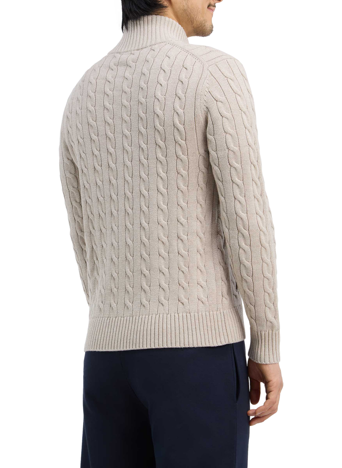 Cardigan à mailles torsadées en coton EDEN PARK Beige