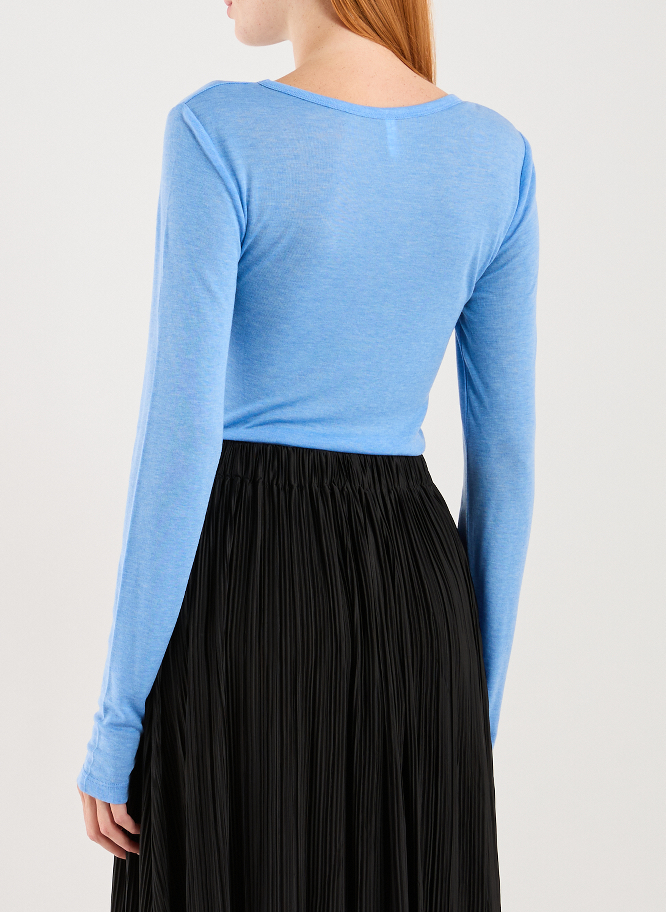 Tailliertes Langarm-T-Shirt SAMSOE SAMSOE Blau