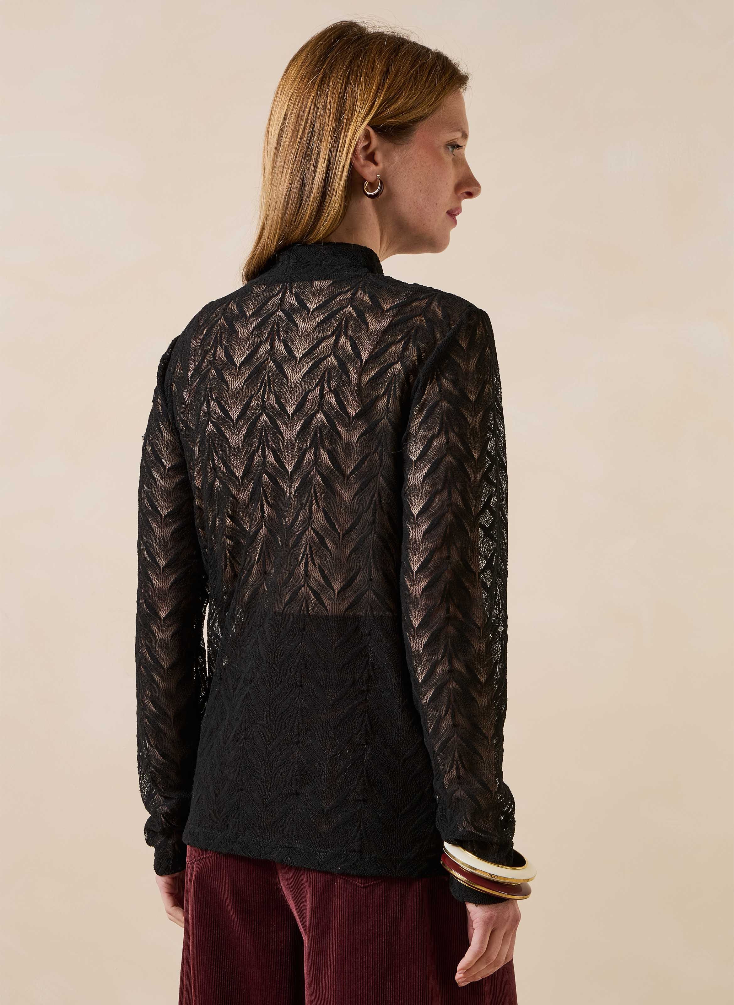 Hoge hals rechte top LA FEE MARABOUTEE Zwart
