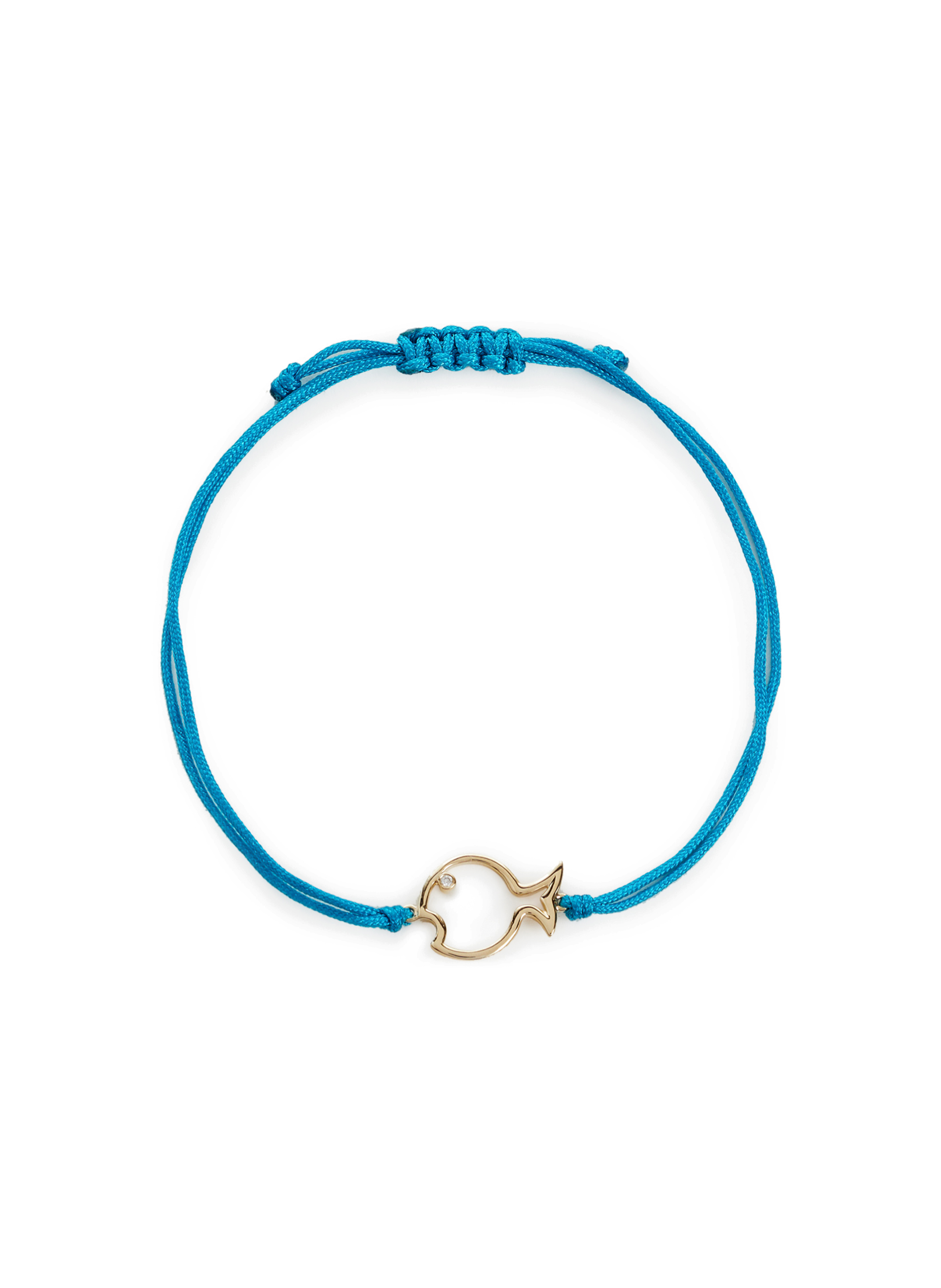 YVONNE LÉON Bracelet cordon en or et diamant Bleu