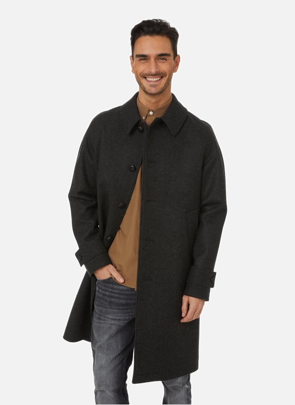 Manteau droit en laine Gris by SAISON 1865 SAISON 1865 Manteau droit en laine Gris