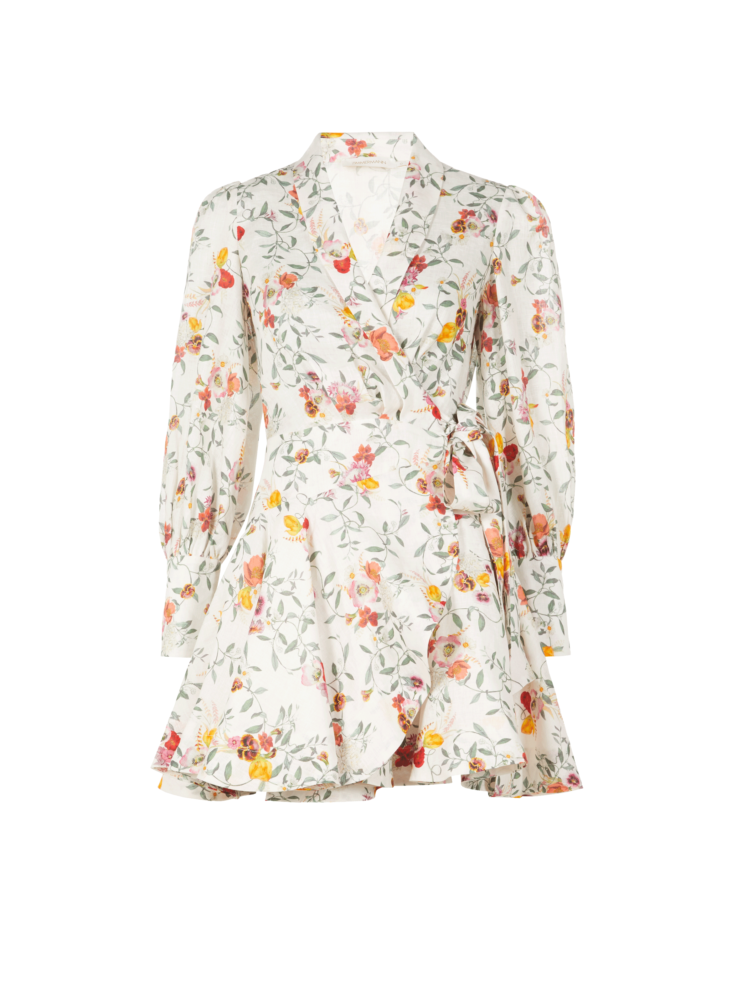 Robe courte fleuris en lin