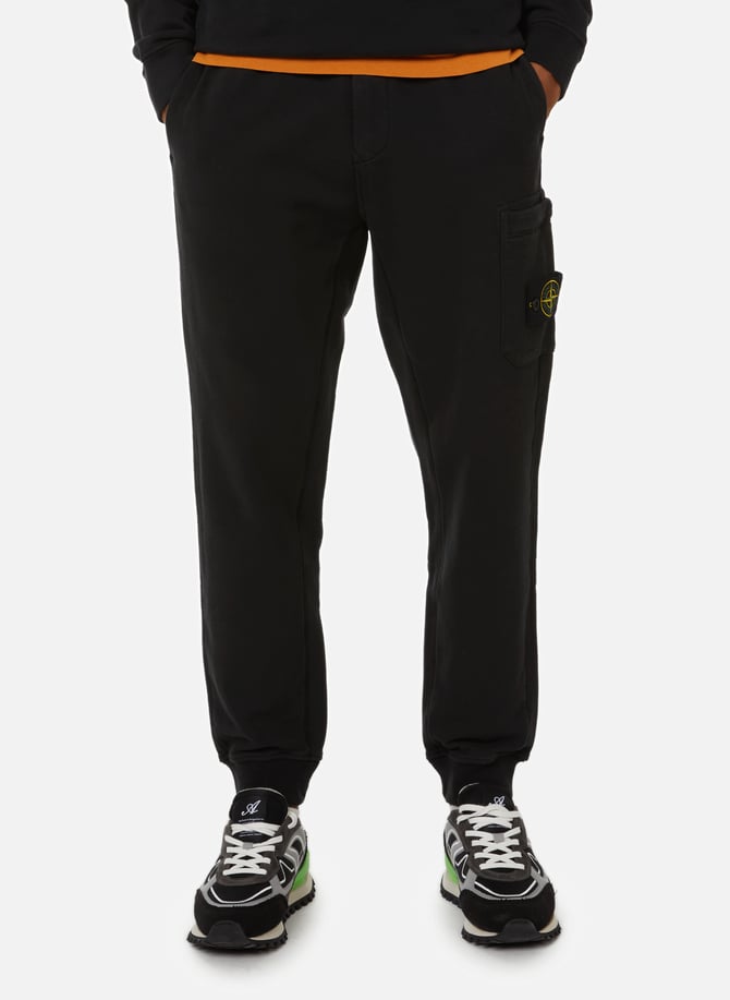 Black stone island jogging bottoms hotsell