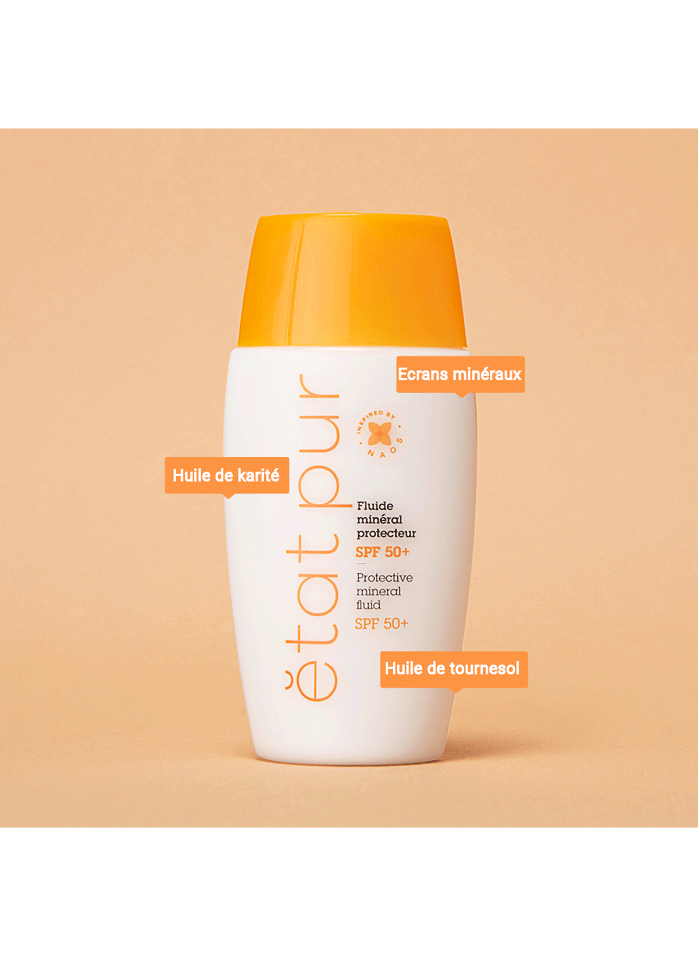 Le fluide minéral solaire SPF50+ ETAT PUR No color