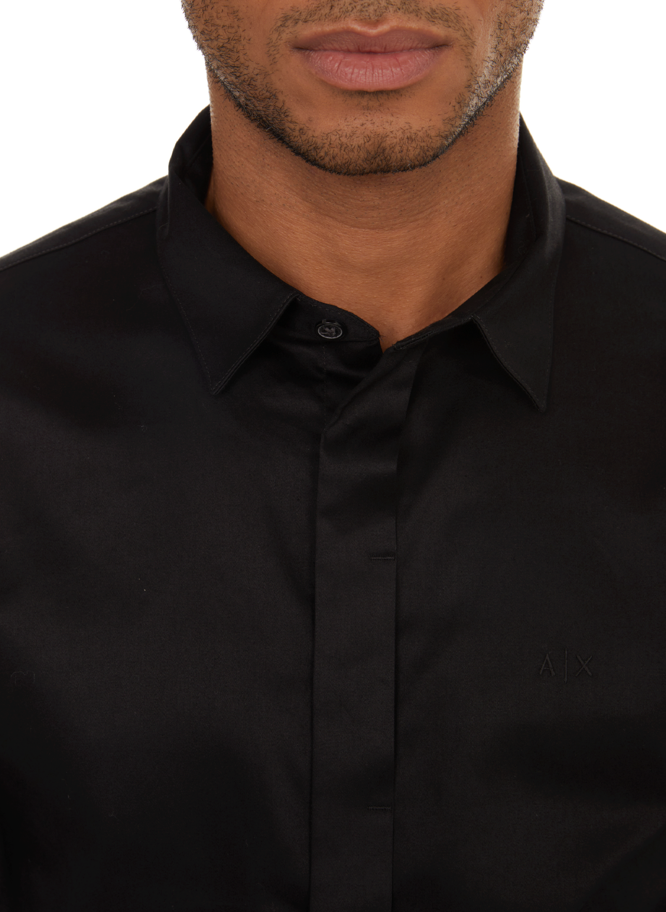 Button Down long-sleeve cotton Shirt ARMANI EXCHANGE Black