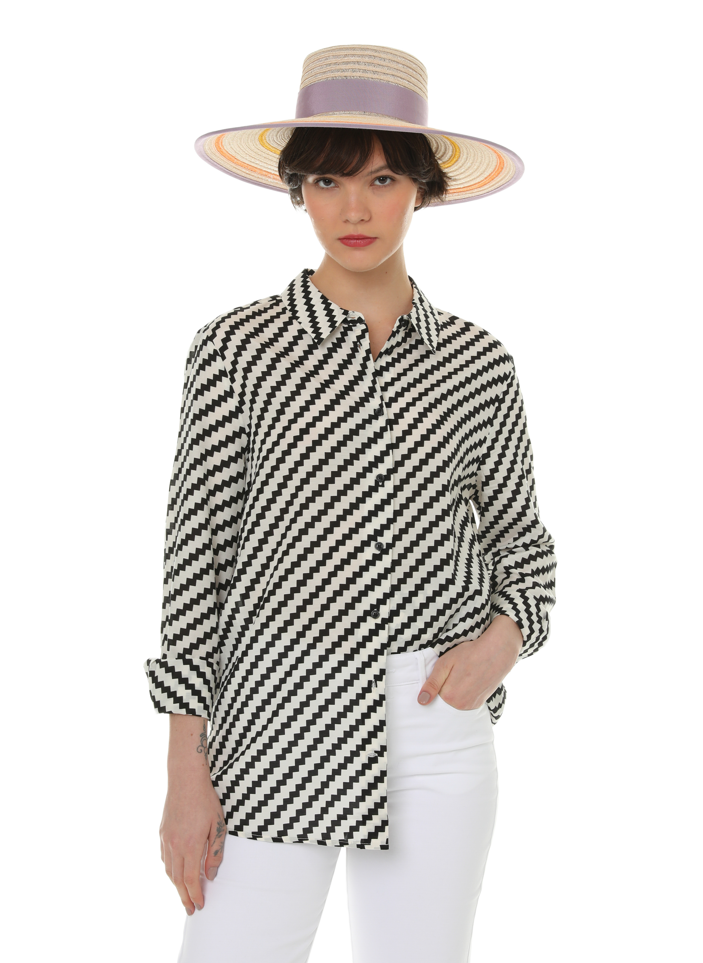 Chapeau Annie en paille  DESTREE Multicolore