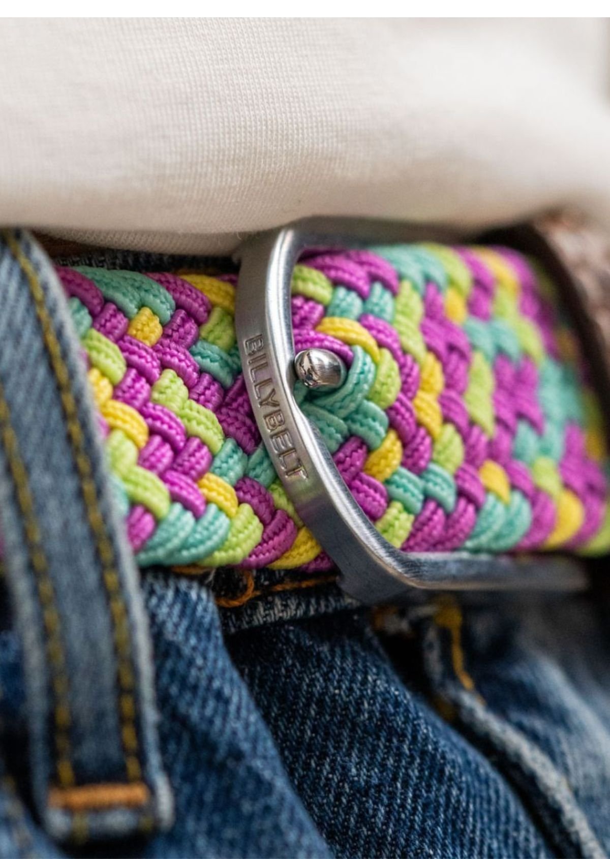 Ceinture tressée élastique multicolore BILLYBELT Multicolore