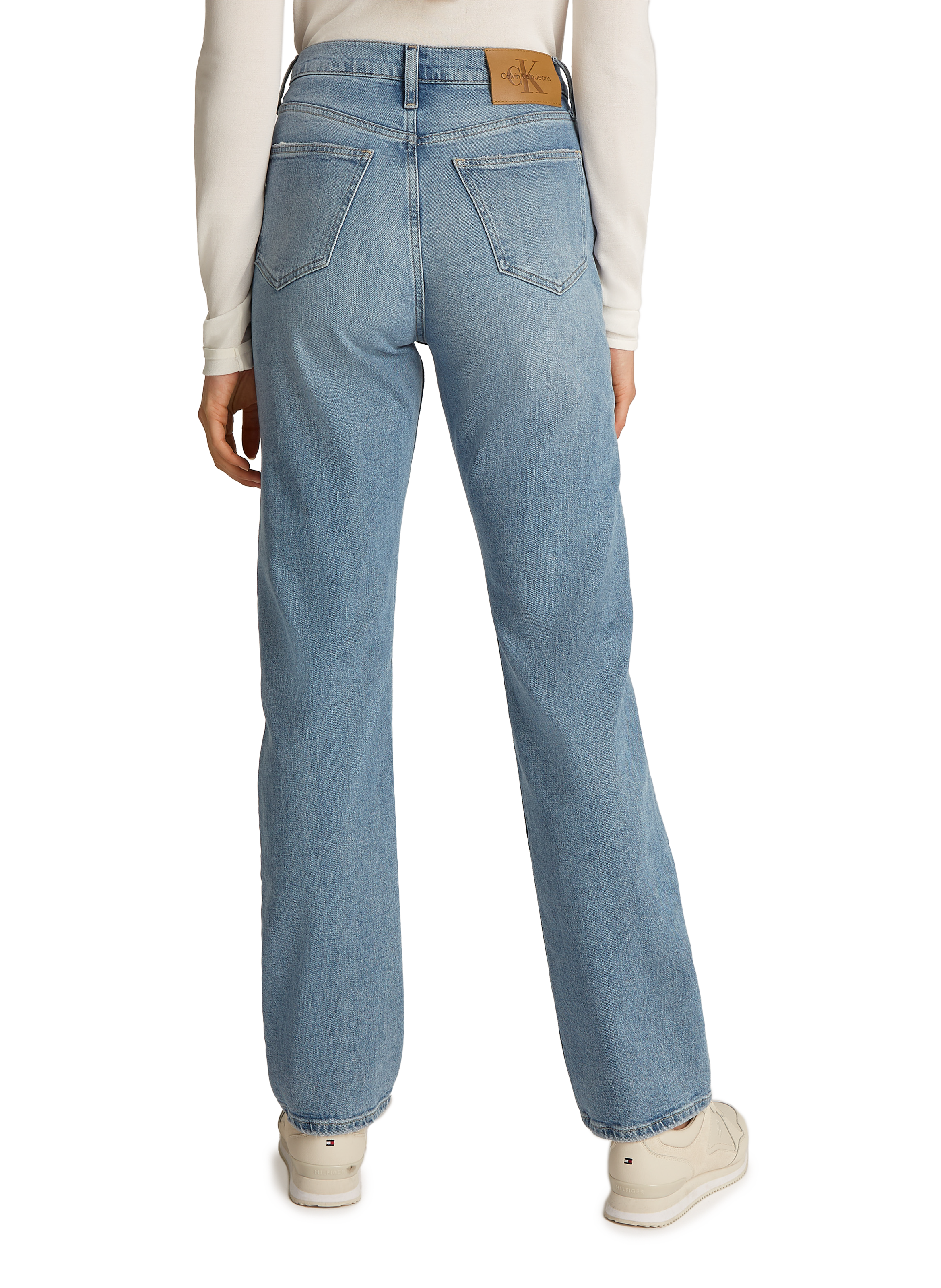 High-waisted straight-leg jeans CALVIN KLEIN White