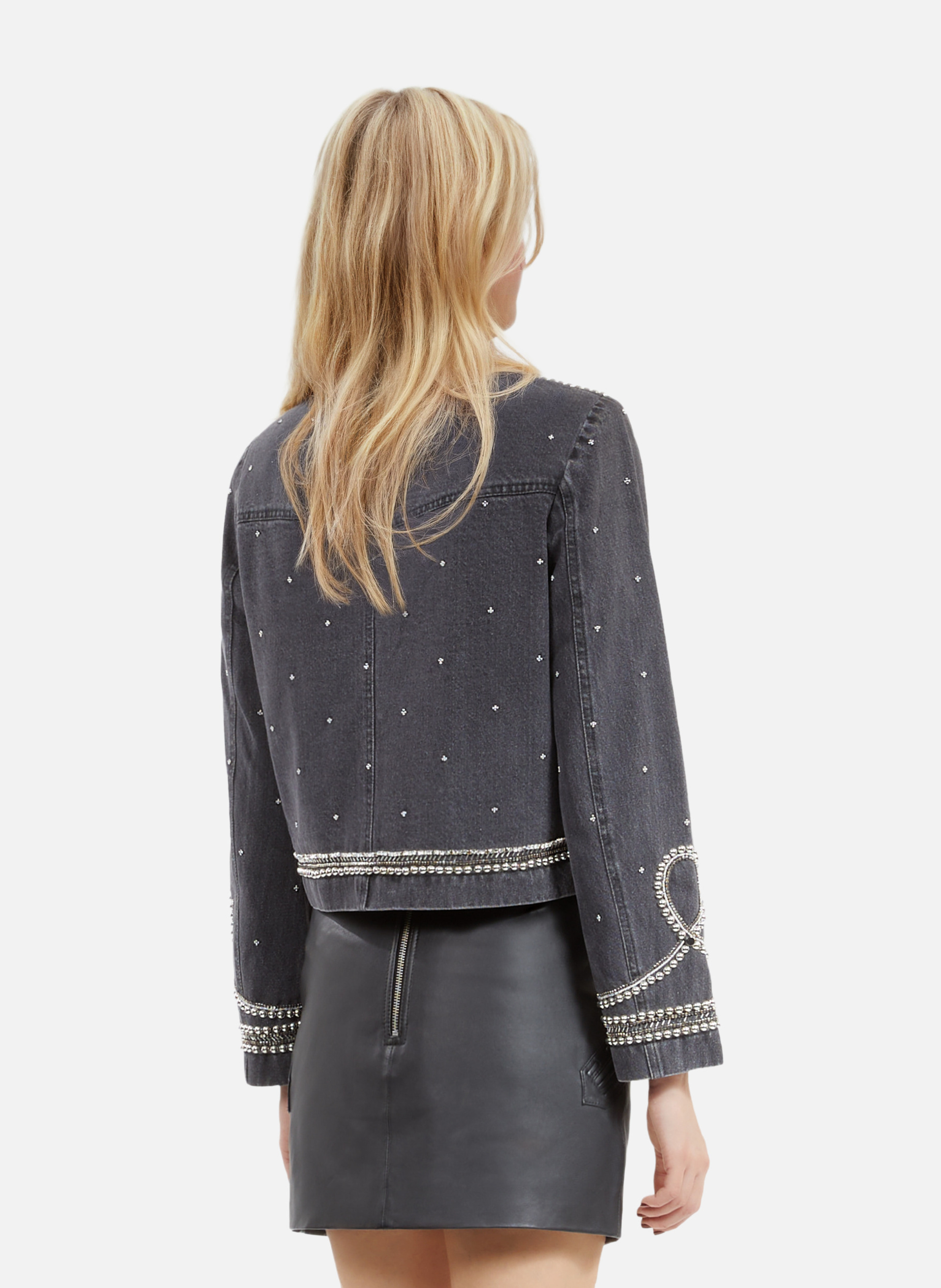 Veste en denim avec studs et perles THE KOOPLES 