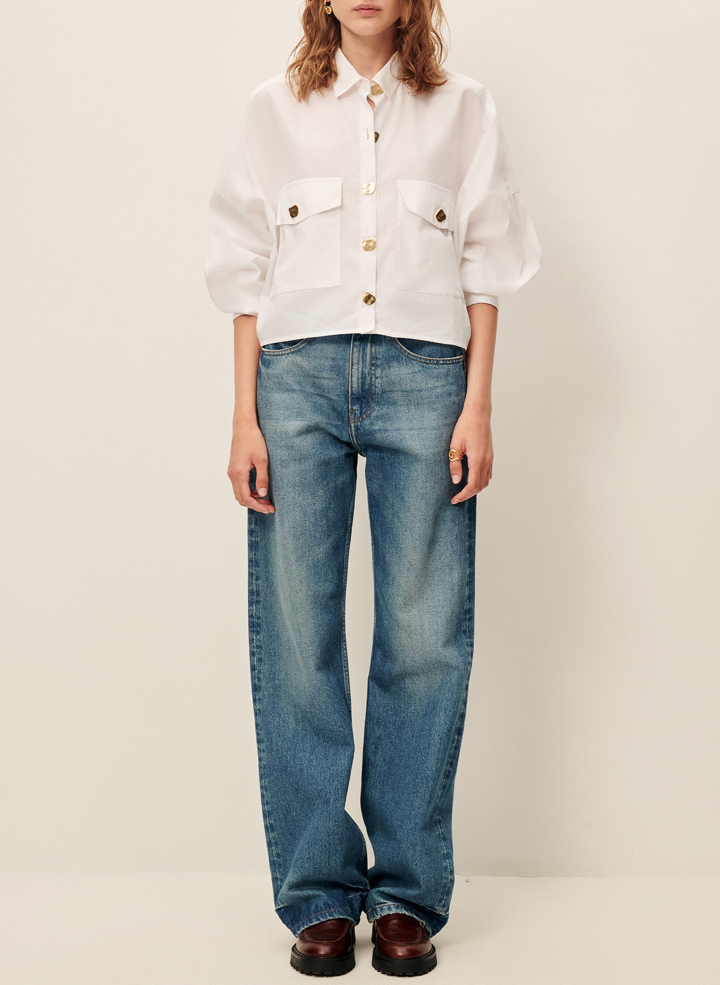 Chemise col classique en coton balanca SESSUN Blanc