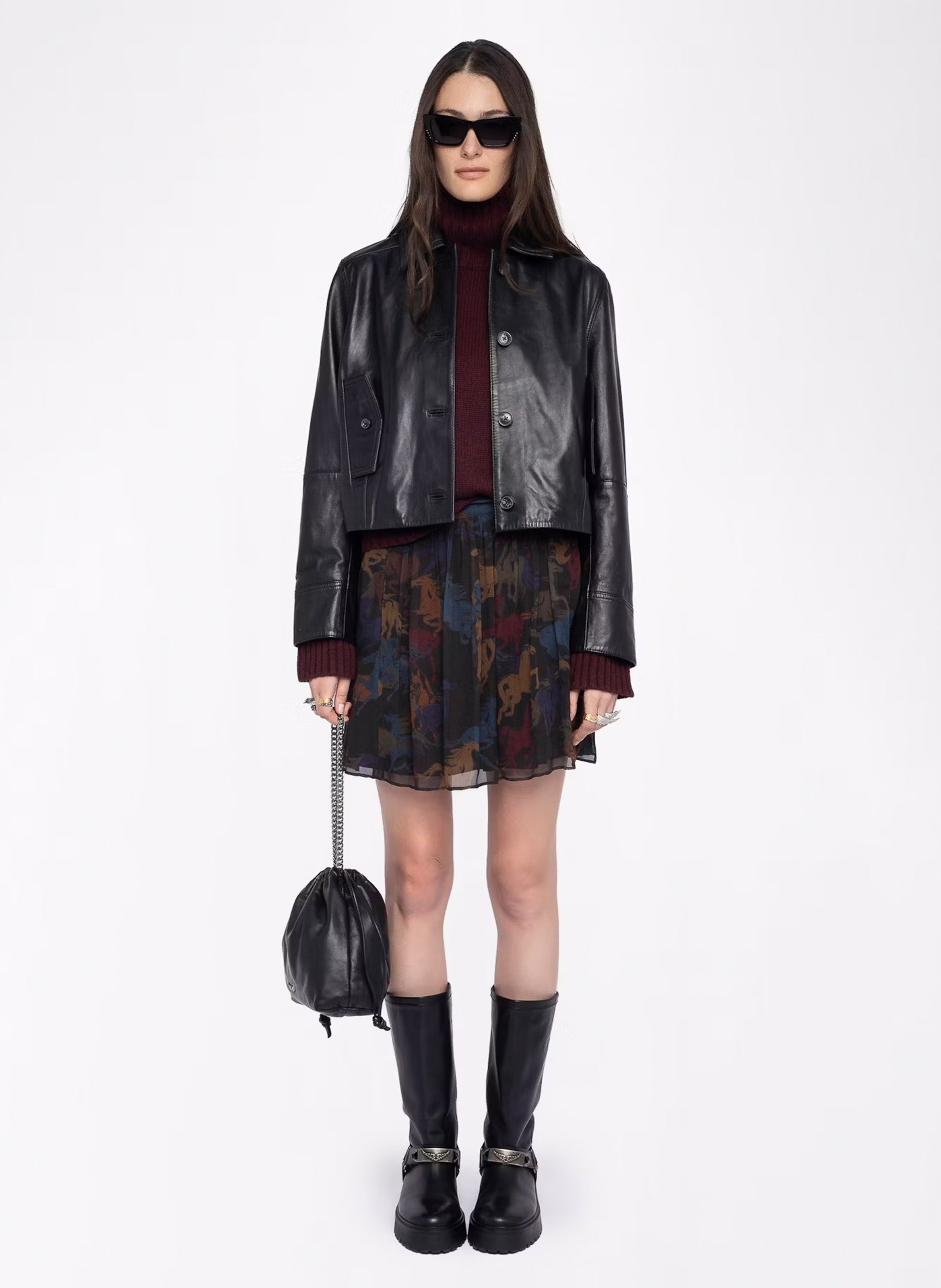 Jupe courte imprimée jadys ZADIG&VOLTAIRE Marron