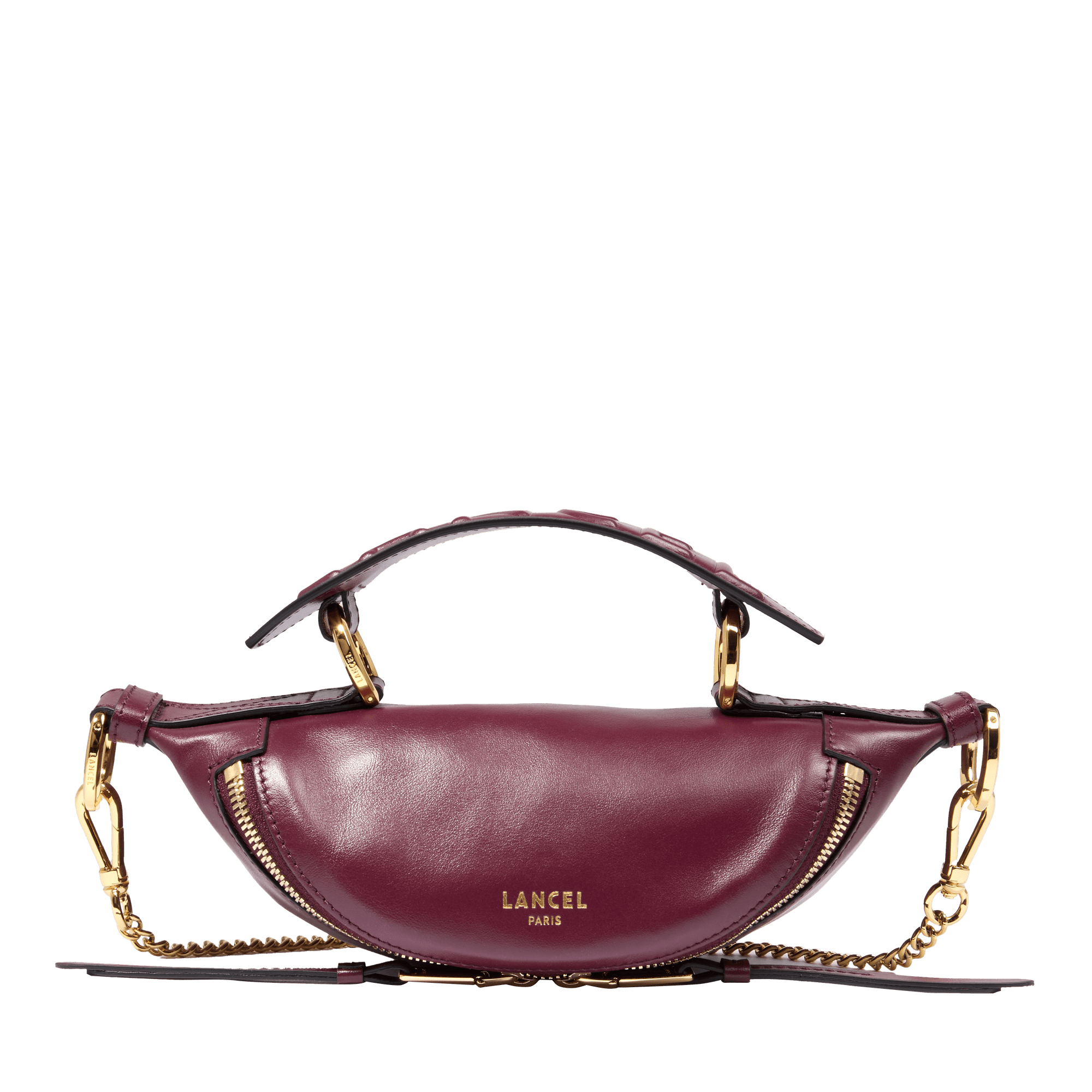 Mini sac porté croisé zippé origami de lancel en cuir LANCEL Violet
