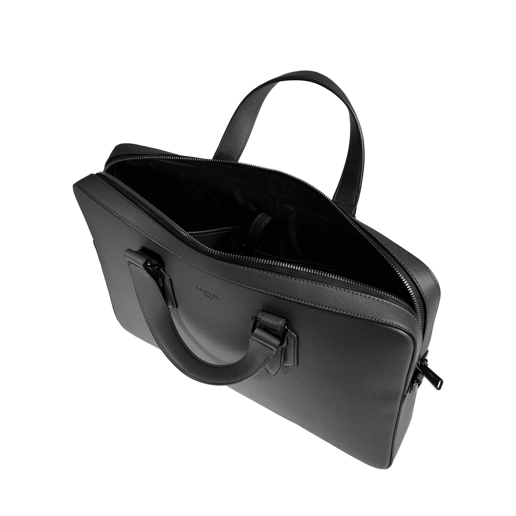 Porte-documents zippé 14" charlie de lancel en cuir LANCEL Noir