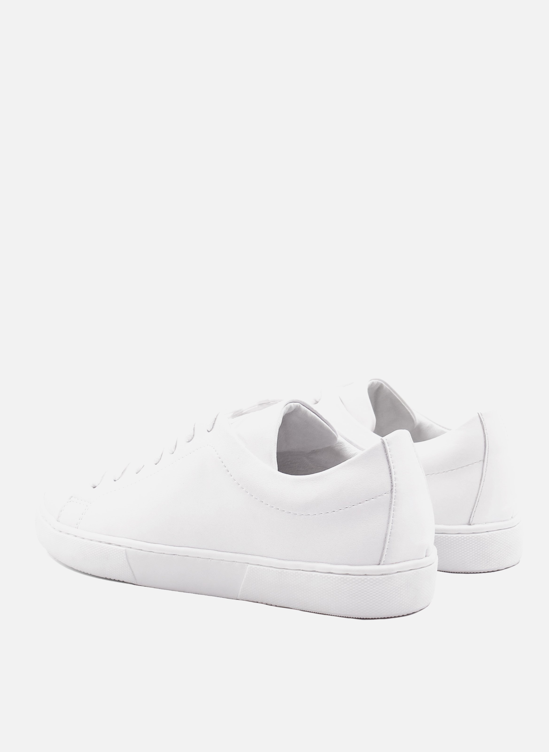 Tennis lacet cuir lisse JULES & JENN Blanc