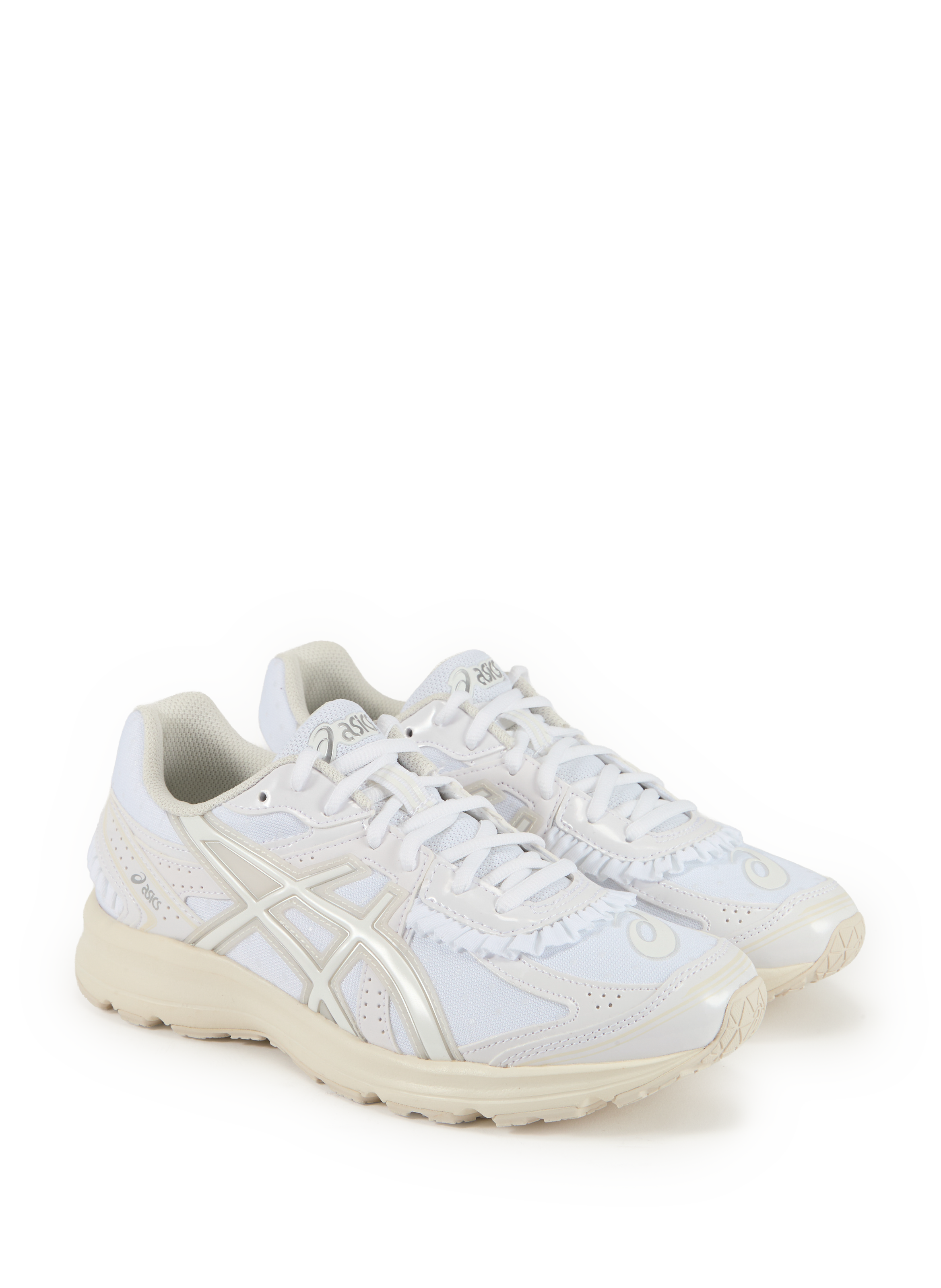 Serrated leather mixed sneakers ASICS White