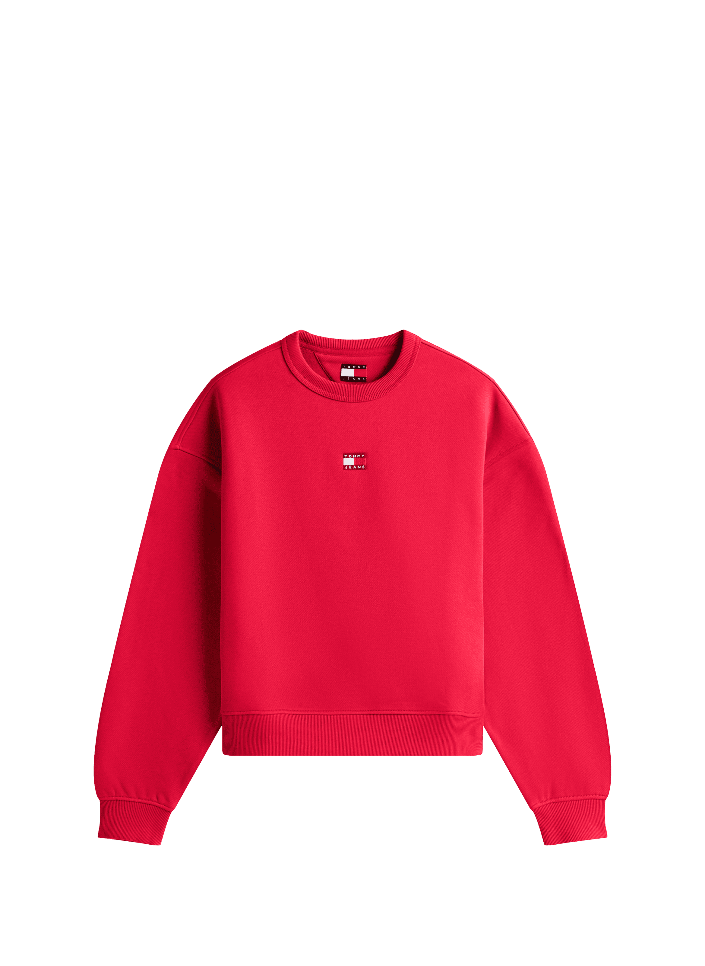 Pull col rond en coton TOMMY HILFIGER Rouge