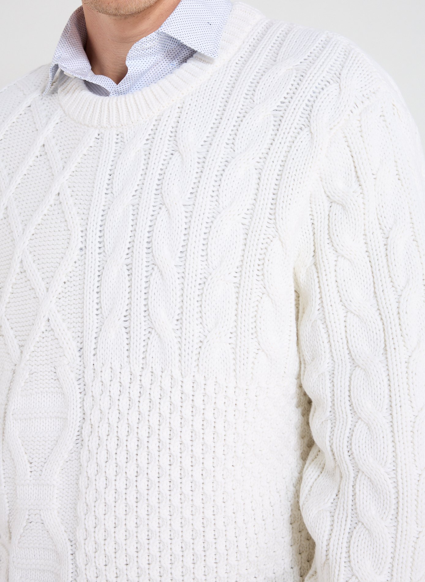 Round neck wool and cotton sweater EDEN PARK Beige