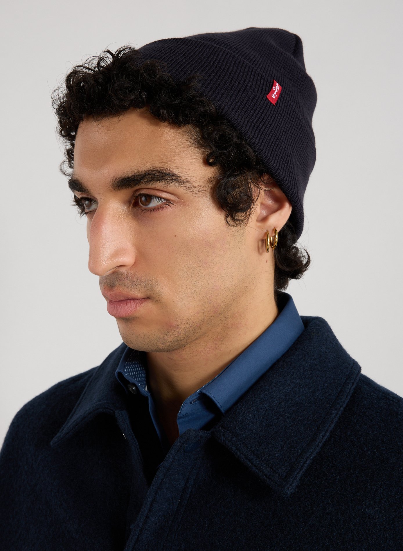 Beanie hat with turned up brim LEVIS ACCESSOIRES Blue