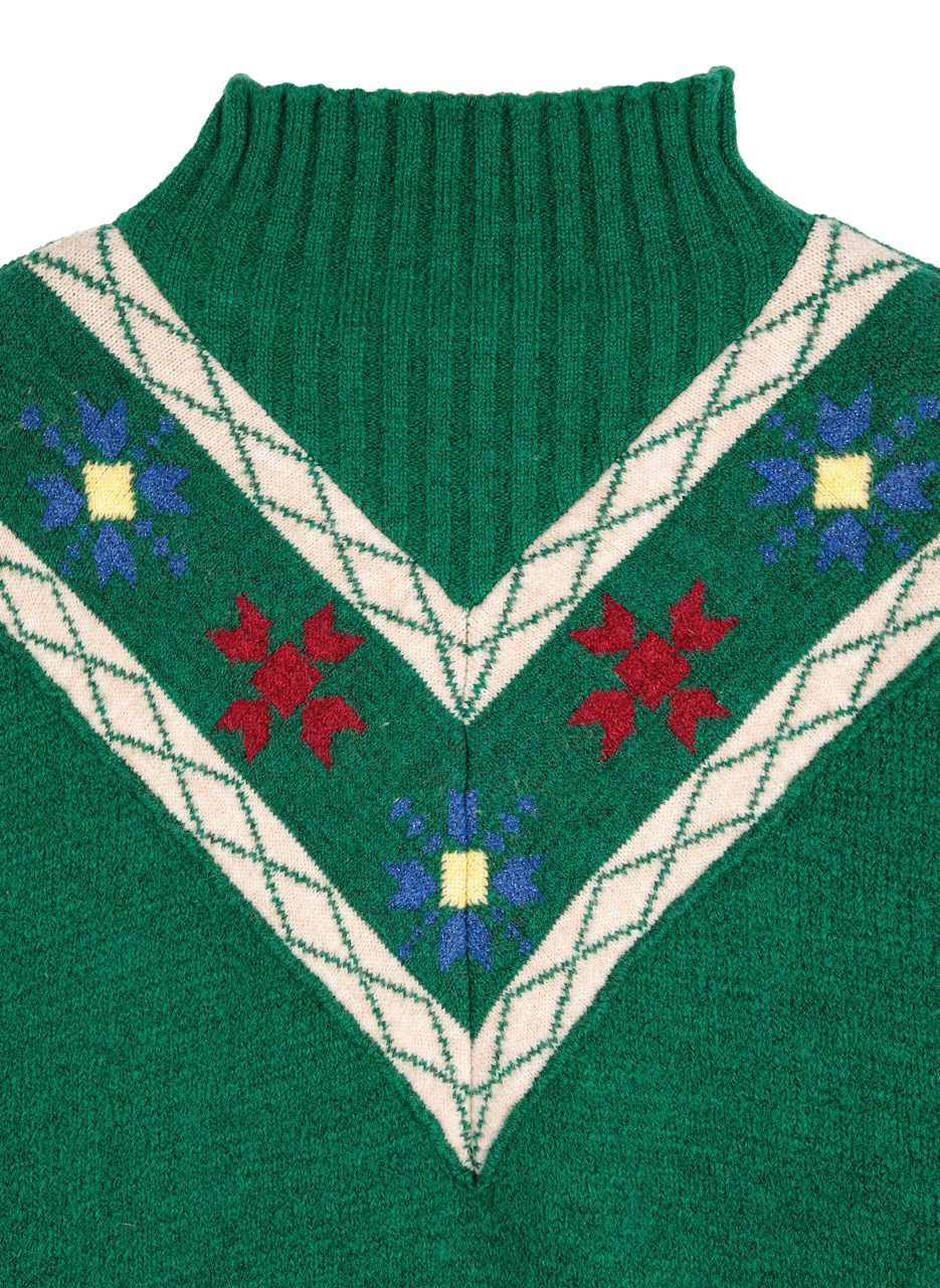 Pull col montant imprimé en coton mélangé BOBO CHOSES Multicolore