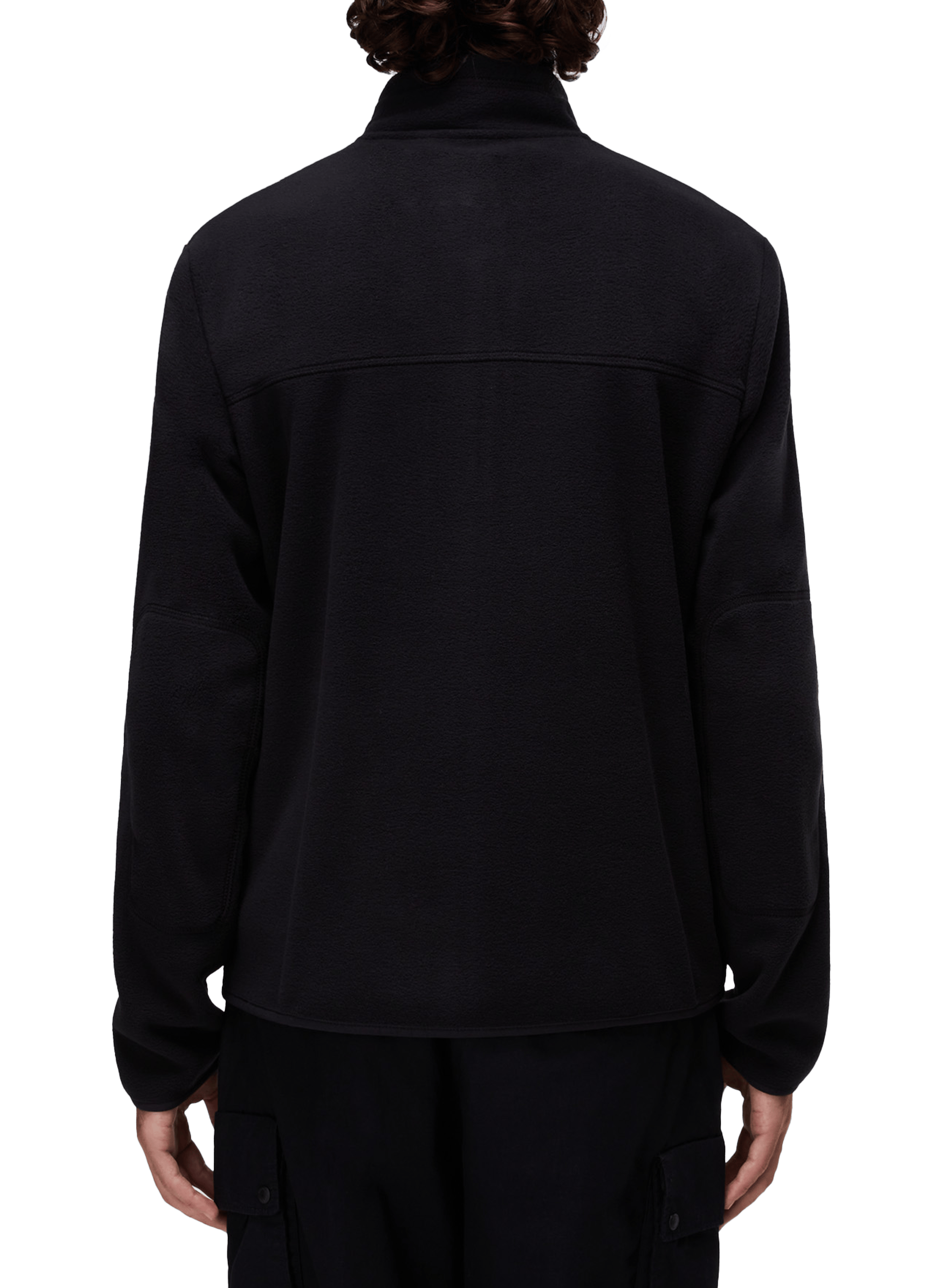 Straight fleece sweater with high collar in blended cotton NAPAPIJRI Black