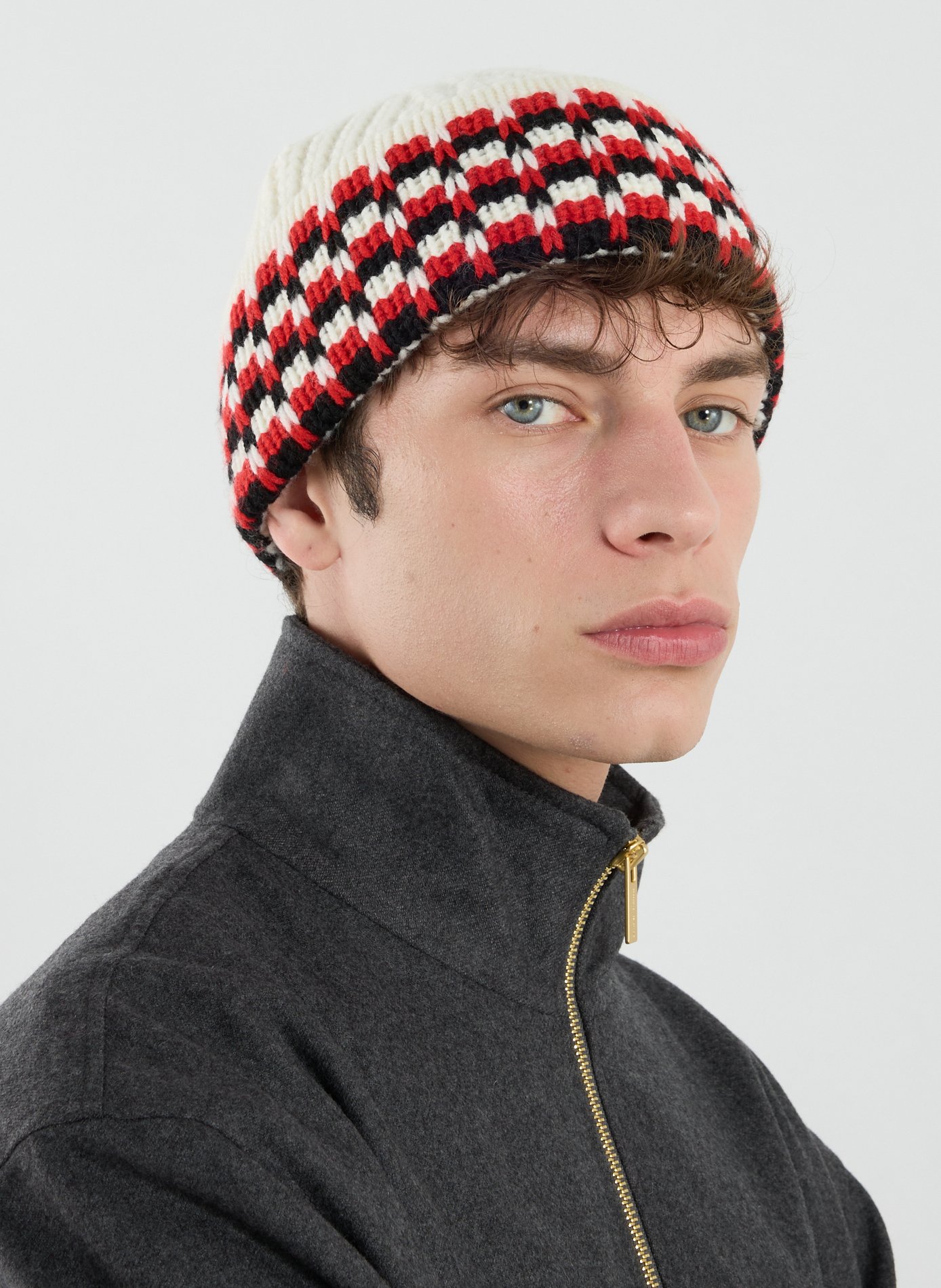 Ribbed Merino Wool Beanie DROLE DE MONSIEUR Beige