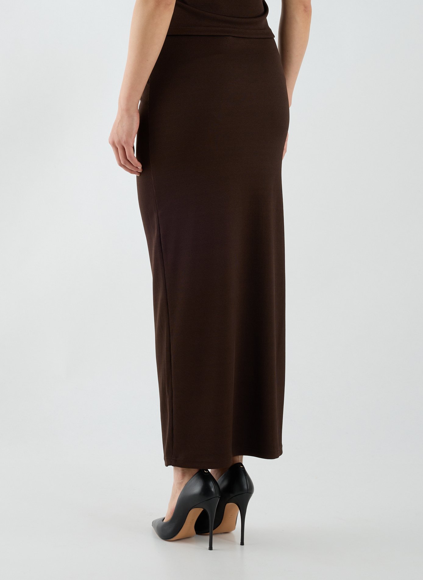 Jupe midi froncée Mineral Stone CHRISTOPHER ESBER Marron