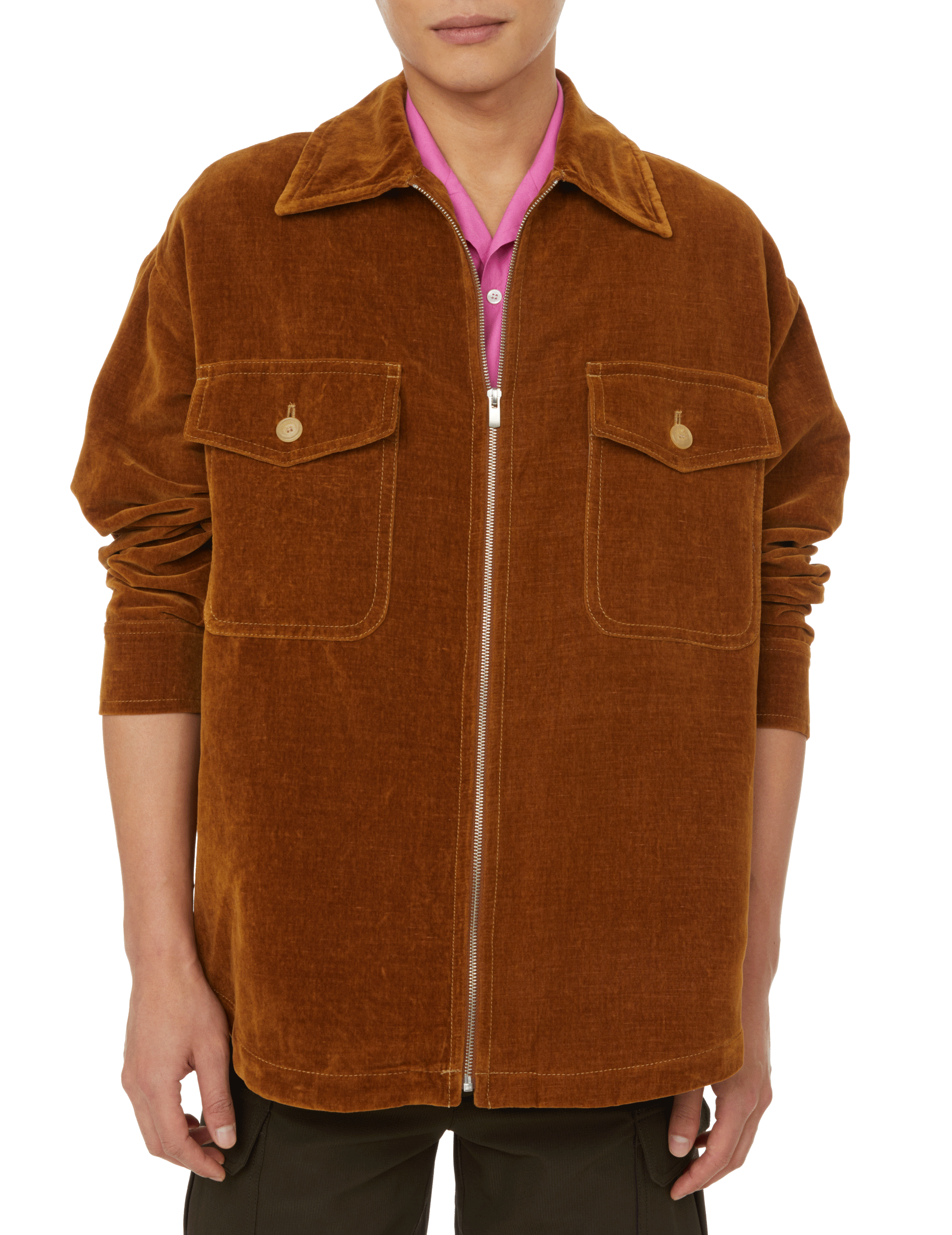 JACQUEMUS Le Blouson Montagne cotton and linen jacket Brown