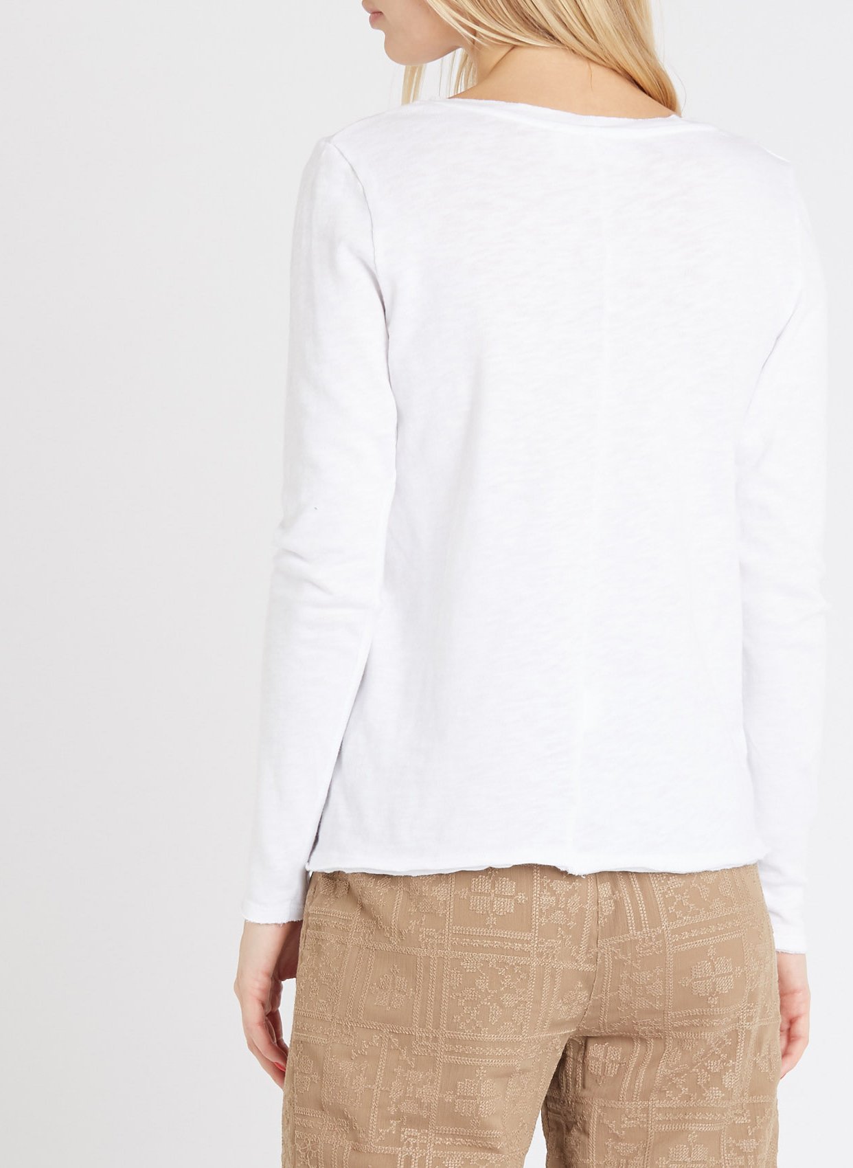 Tee-shirt col v en coton sonoma Blanc