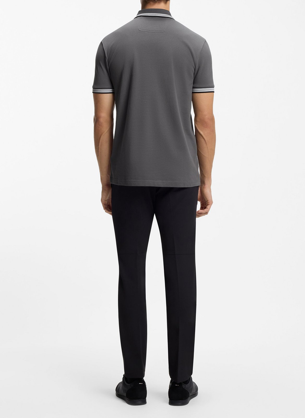 Polo regular fit en coton BOSS Argent