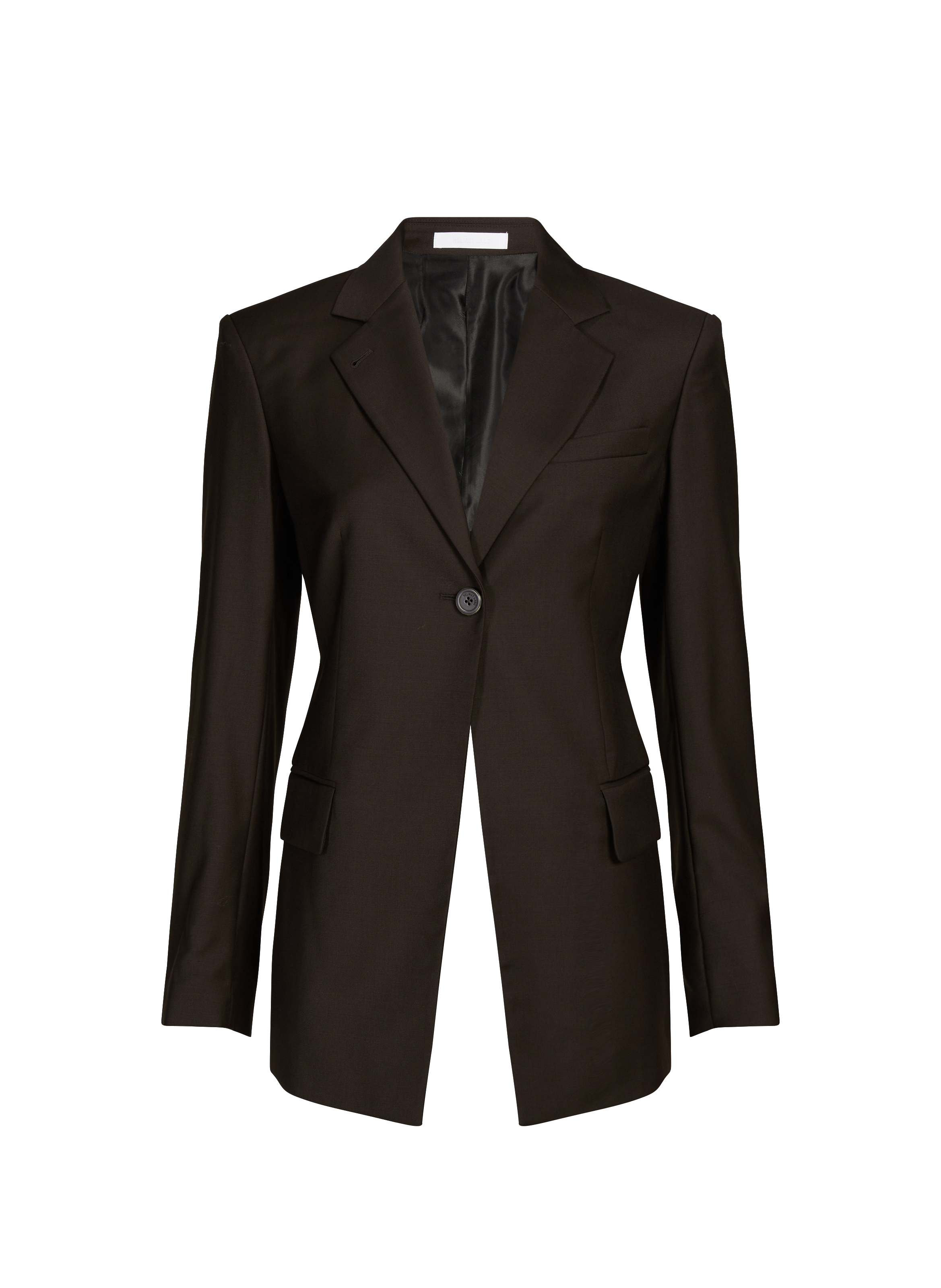 Fitted wool cutaway blazer HELMUT LANG Brown