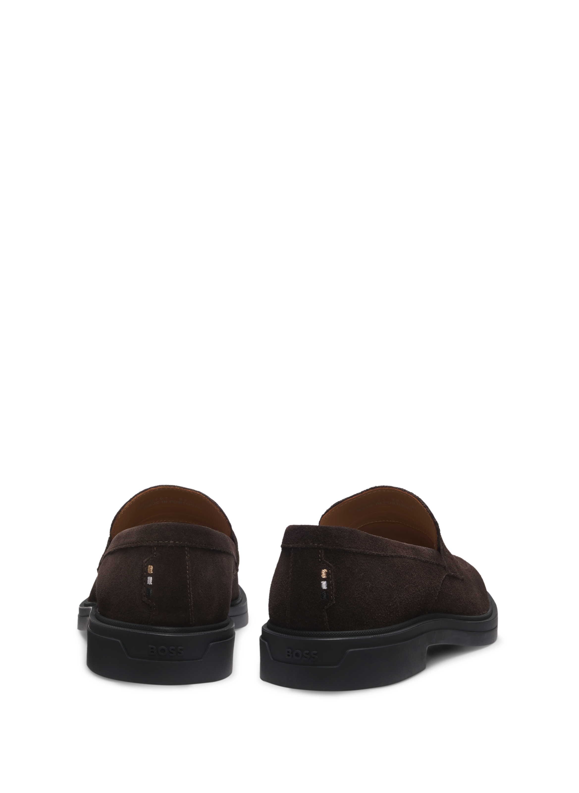 Suede leather moccasins BOSS Brown