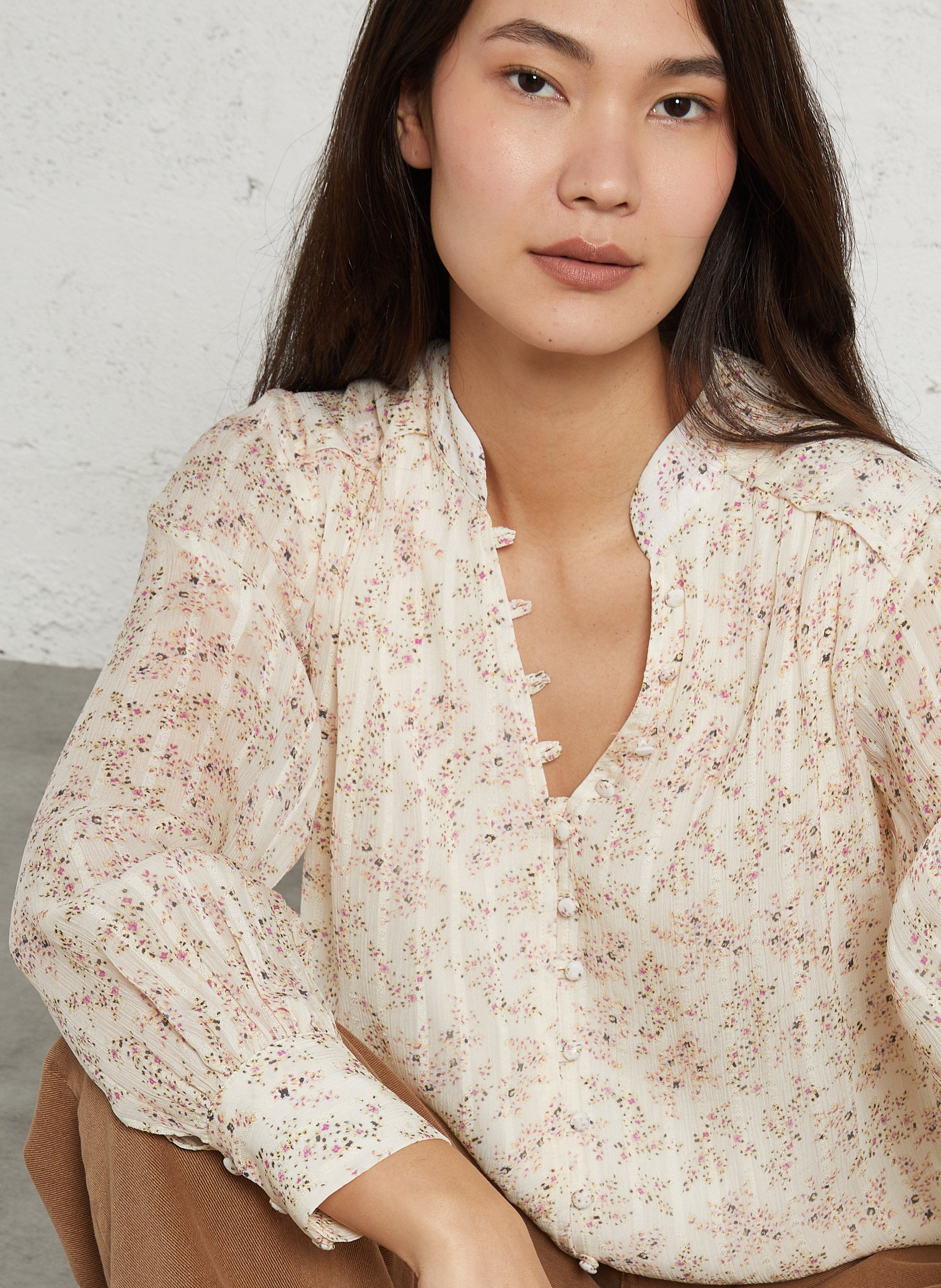 Chemise droite imprimée daiana MAISON 123 Beige