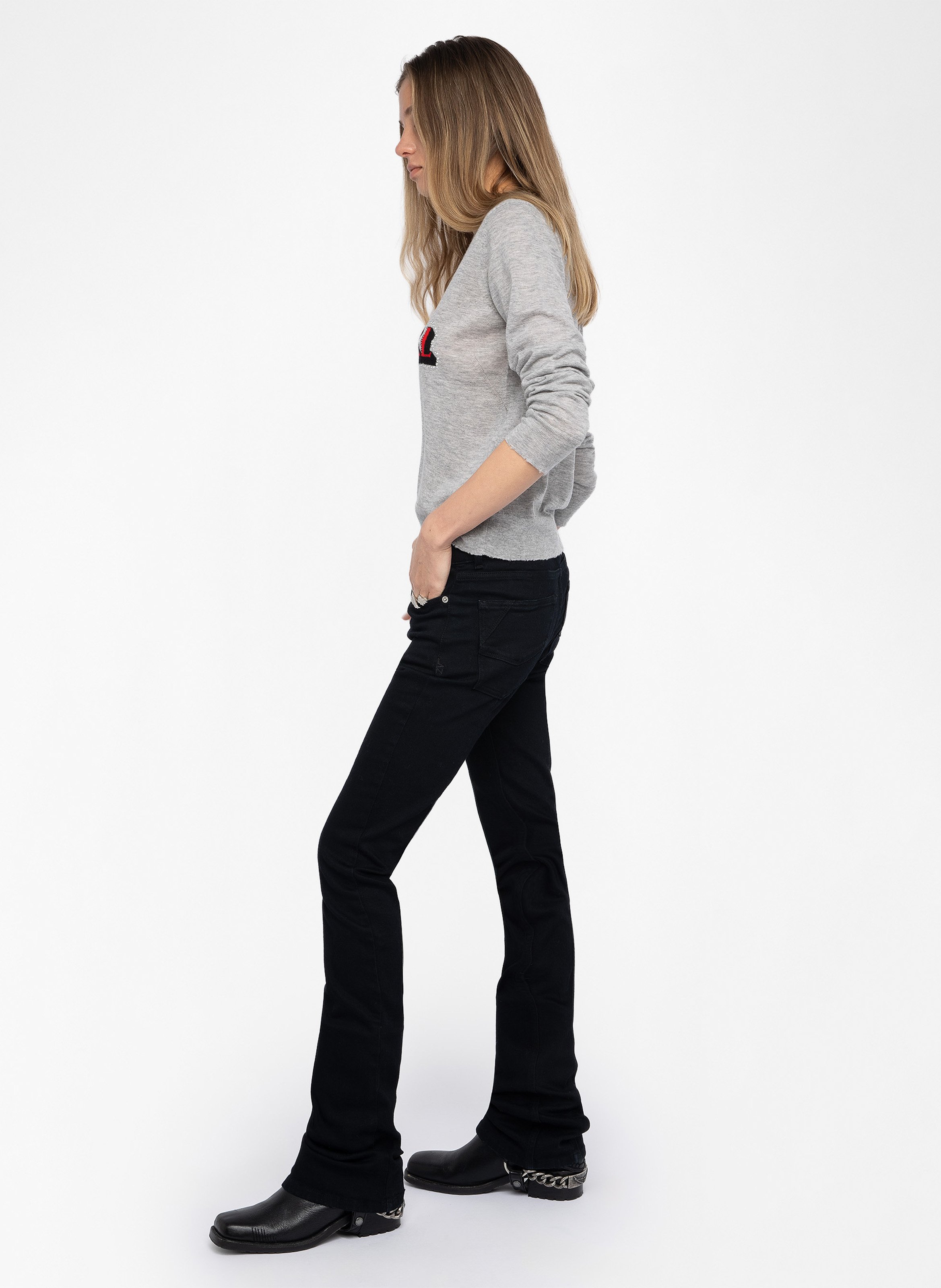 Pull col rond cachemire miss ZADIG&VOLTAIRE Gris