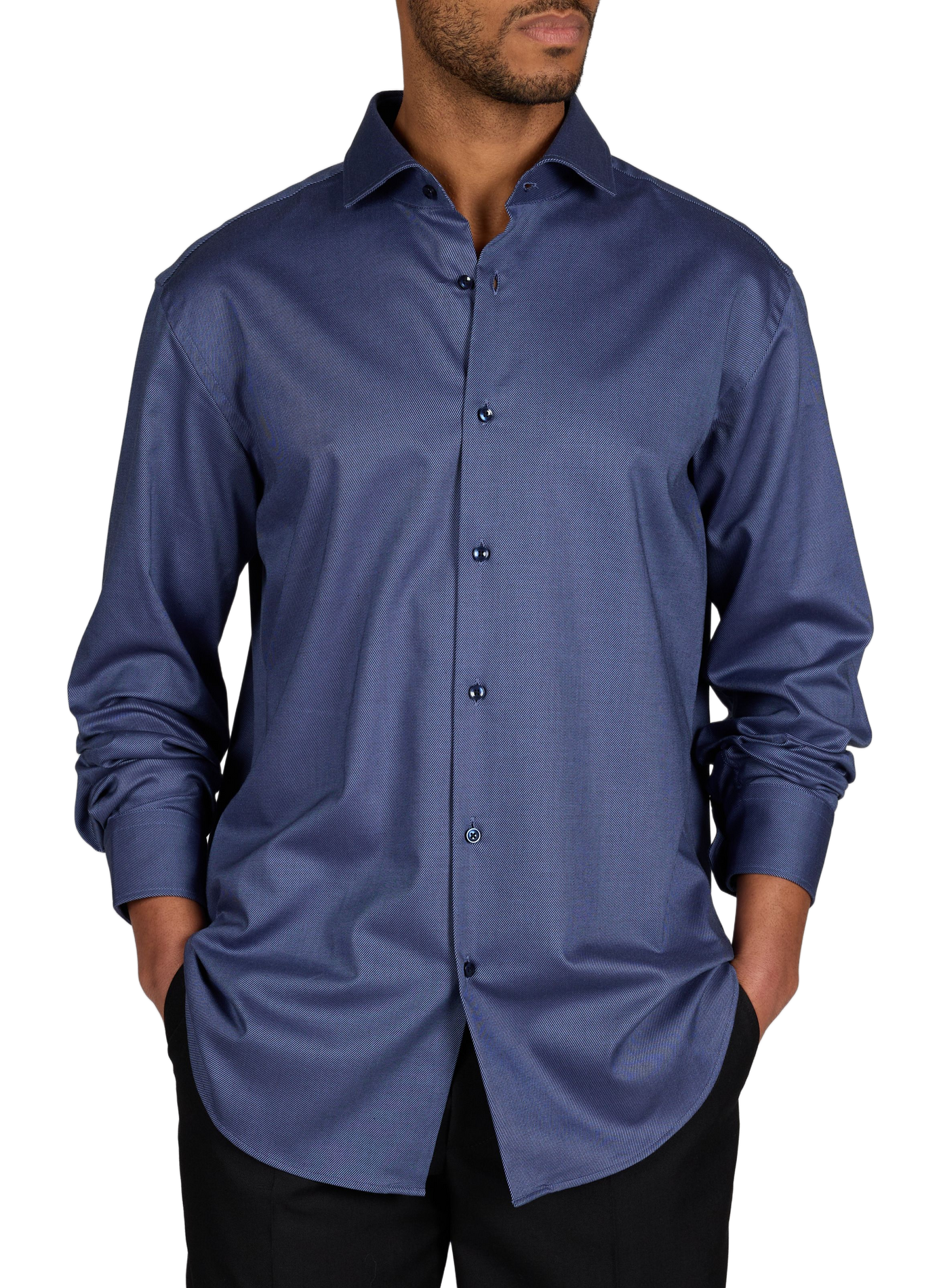 Straight cotton blend Shirt BOSS Blue