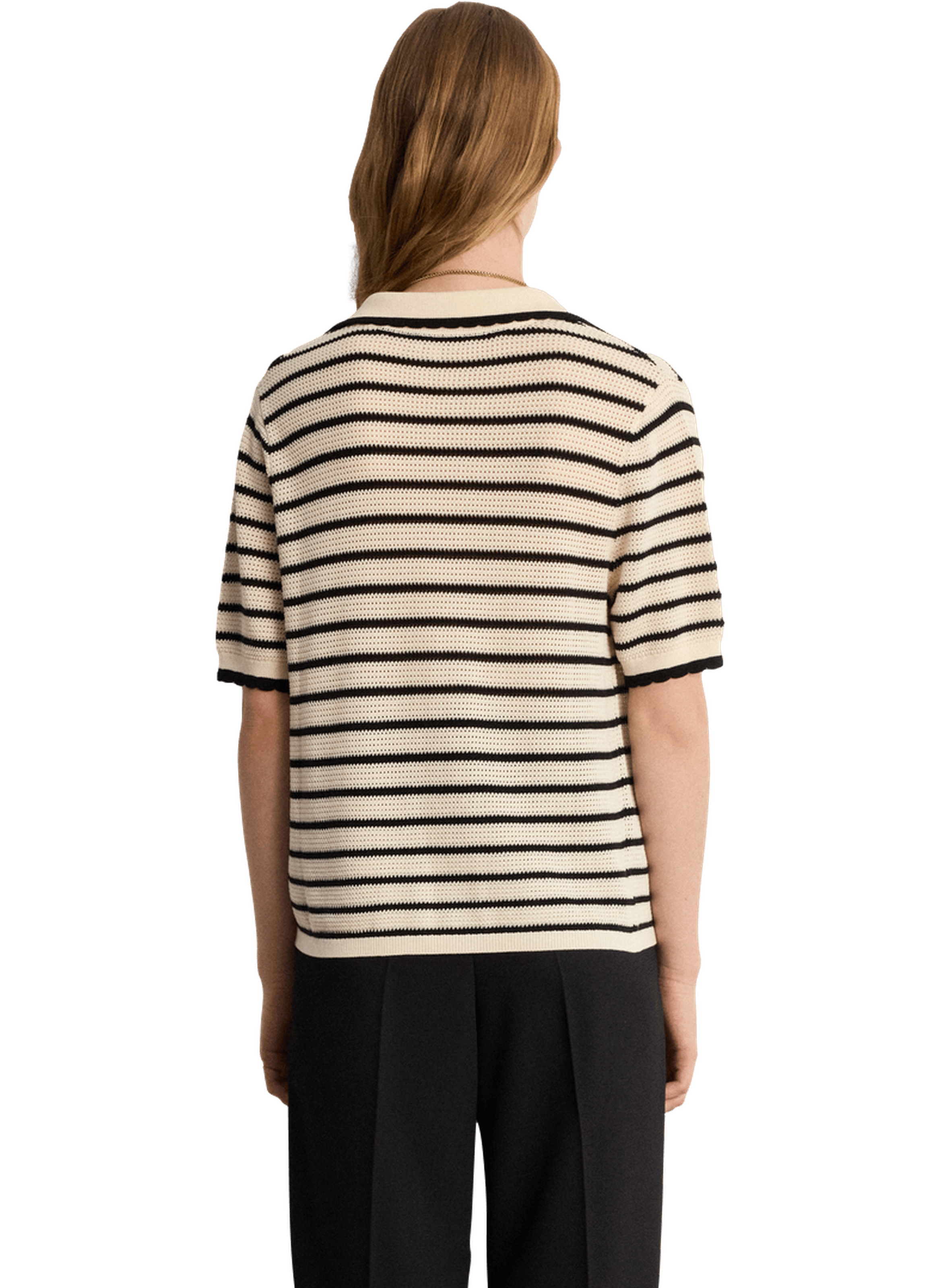 Polo rayé en crochet- lory PABLO Beige