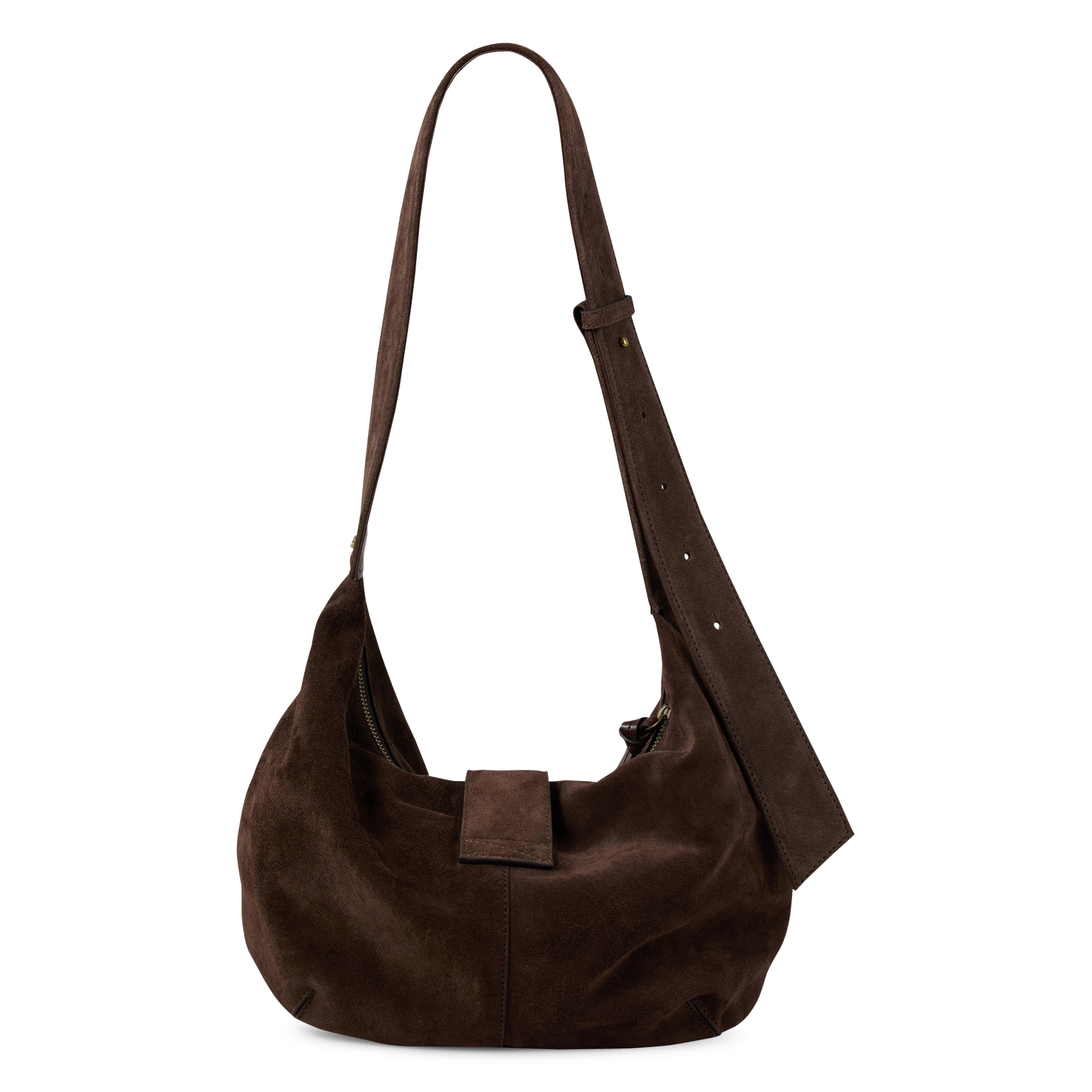 Sac hobo uni en daim youyou hobo BA&SH Marron