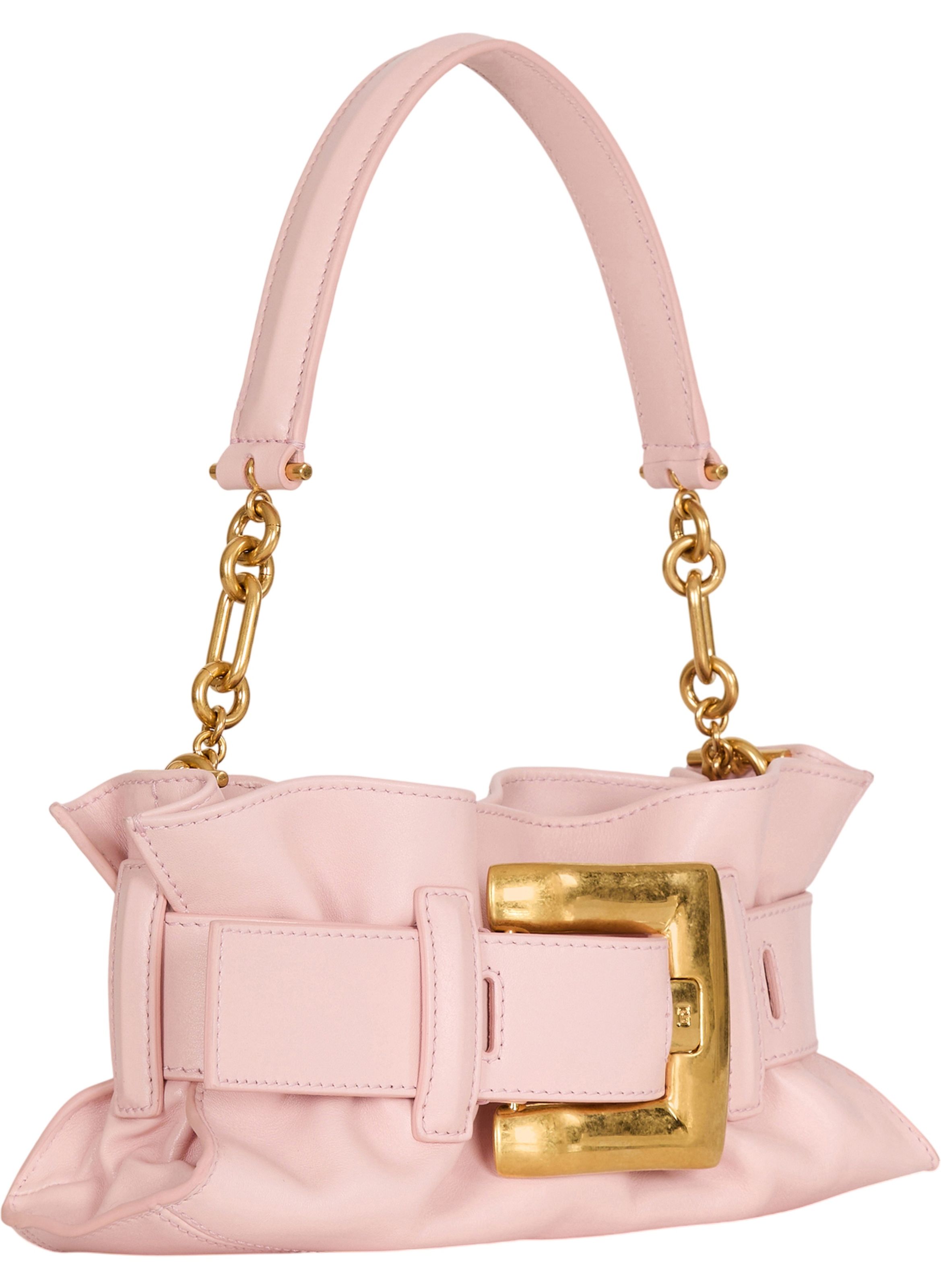 Sac anthem mini en cuir lisse BALMAIN Rose